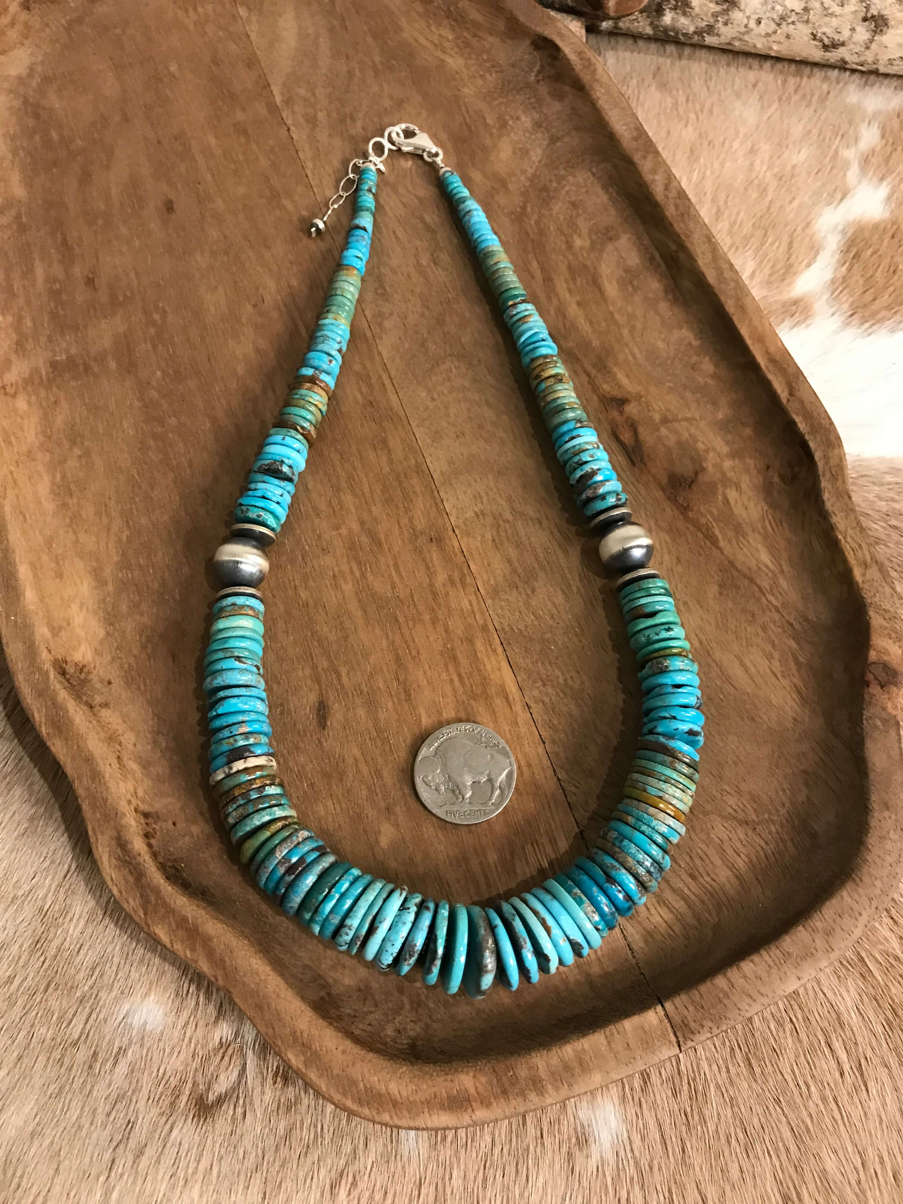 The Cresco 20" Stacked Necklace, 5-Necklaces-Calli Co., Turquoise and Silver Jewelry, Native American Handmade, Zuni Tribe, Navajo Tribe, Brock Texas
