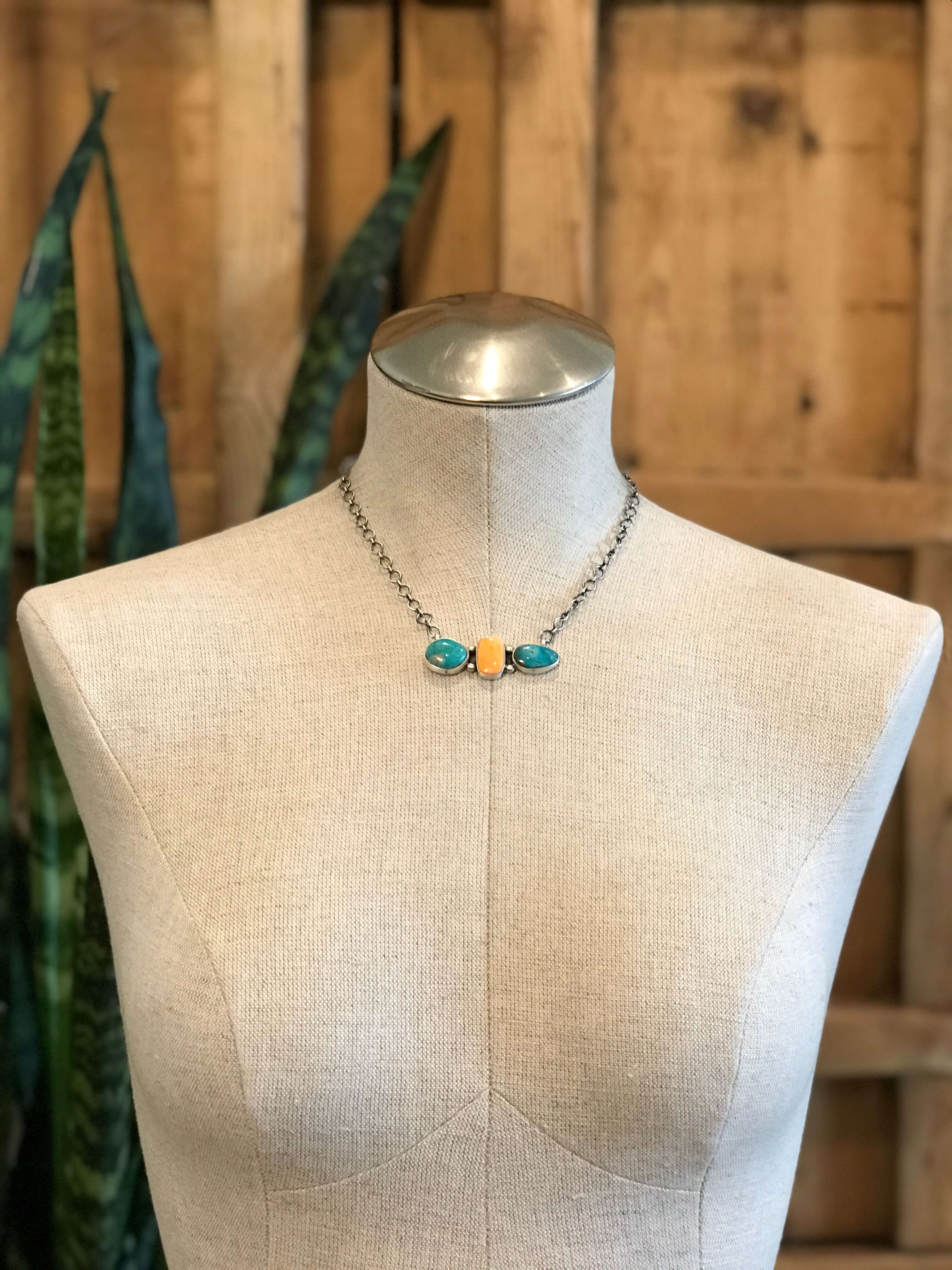 The Hesperosa Necklace, 2-Necklaces-Calli Co., Turquoise and Silver Jewelry, Native American Handmade, Zuni Tribe, Navajo Tribe, Brock Texas