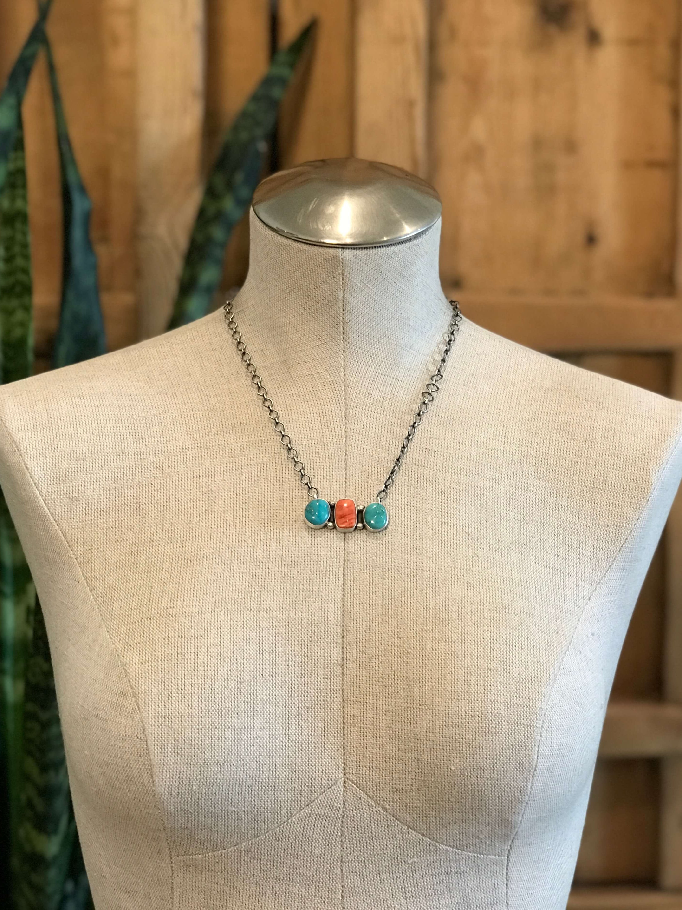 The Hesperosa Necklace, 4-Necklaces-Calli Co., Turquoise and Silver Jewelry, Native American Handmade, Zuni Tribe, Navajo Tribe, Brock Texas