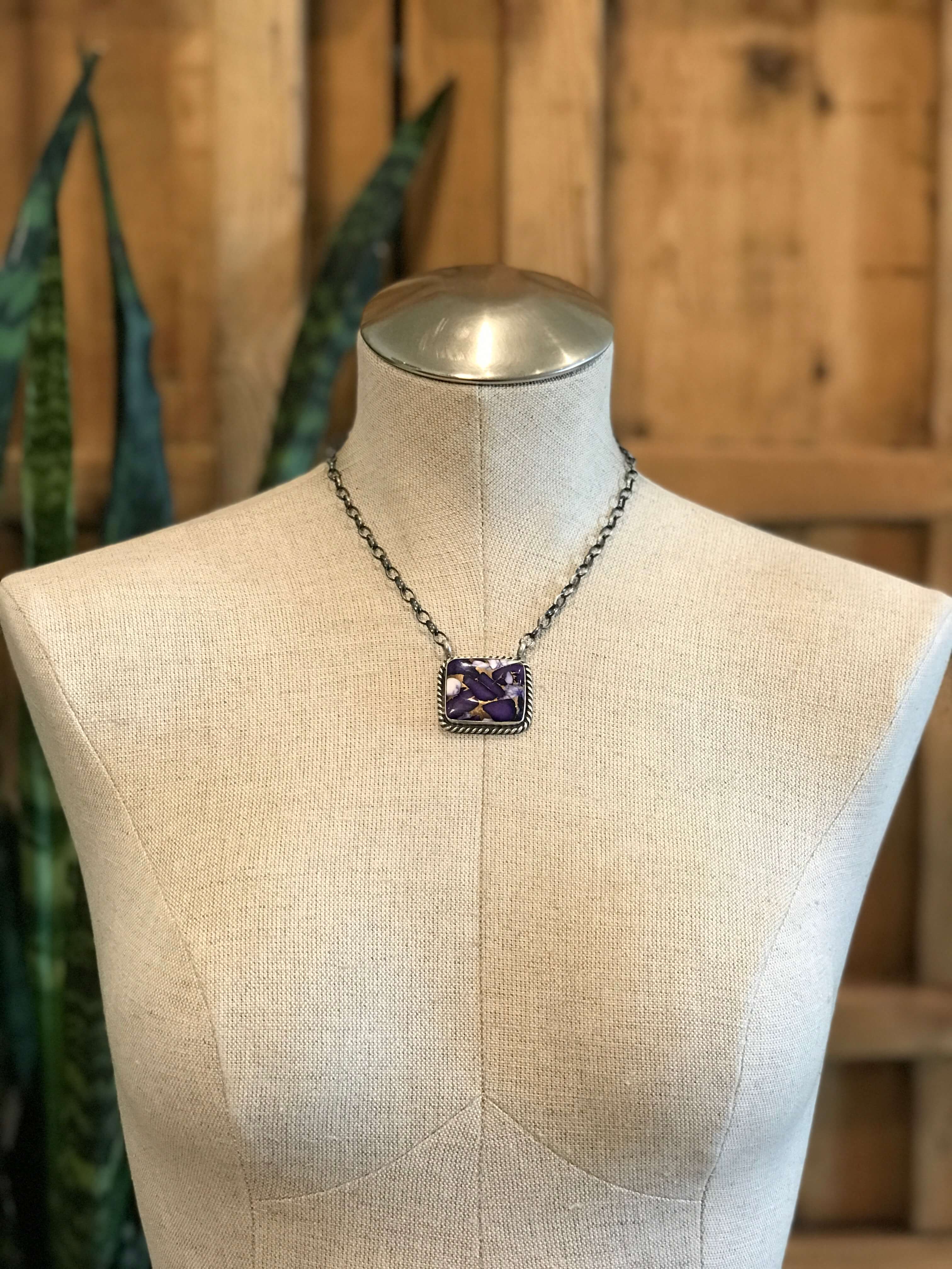 The Ponderosa Necklace, 4-Necklaces-Calli Co., Turquoise and Silver Jewelry, Native American Handmade, Zuni Tribe, Navajo Tribe, Brock Texas