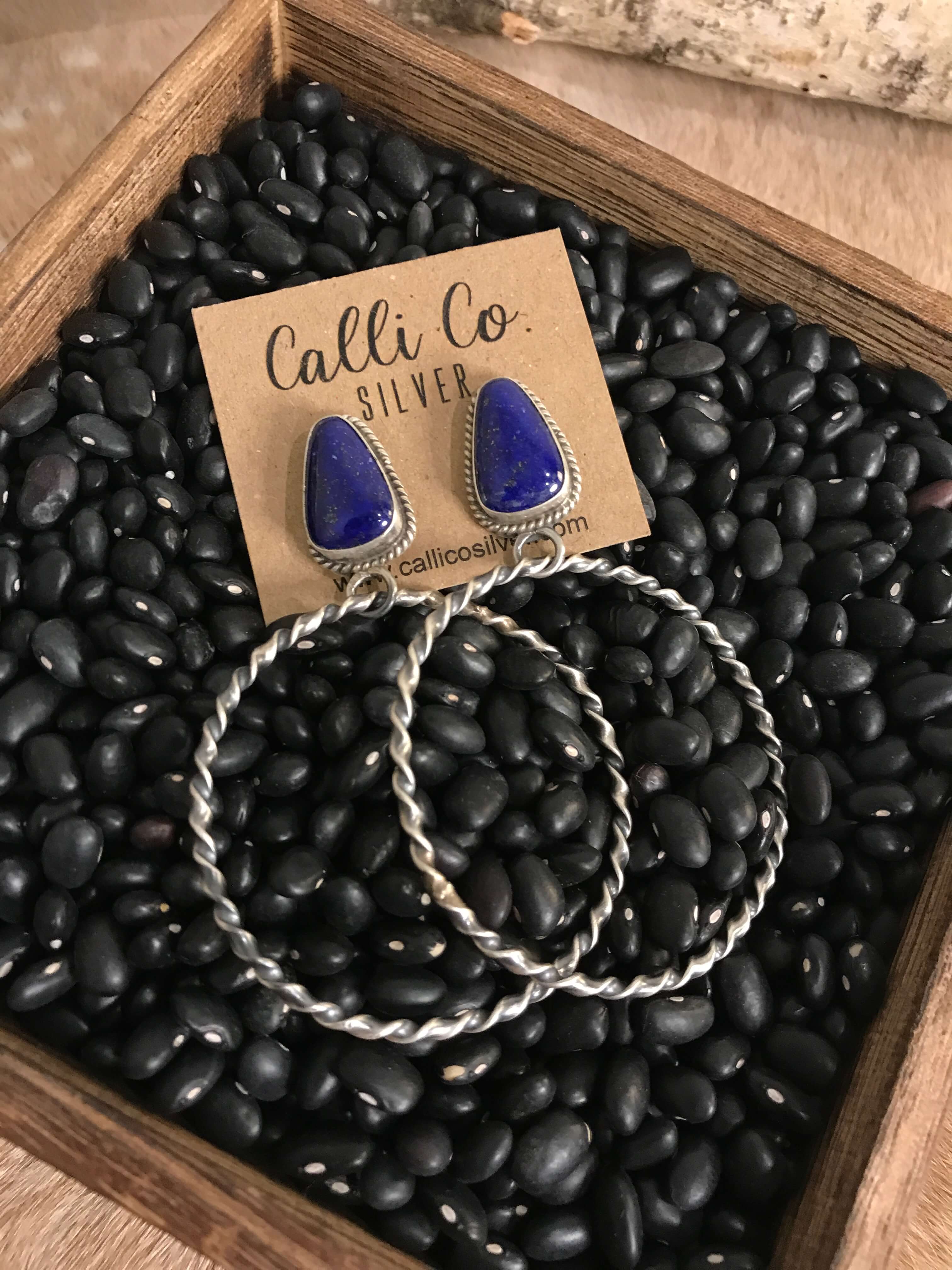 The Swain Hoop Earrings, 5-Earrings-Calli Co., Turquoise and Silver Jewelry, Native American Handmade, Zuni Tribe, Navajo Tribe, Brock Texas