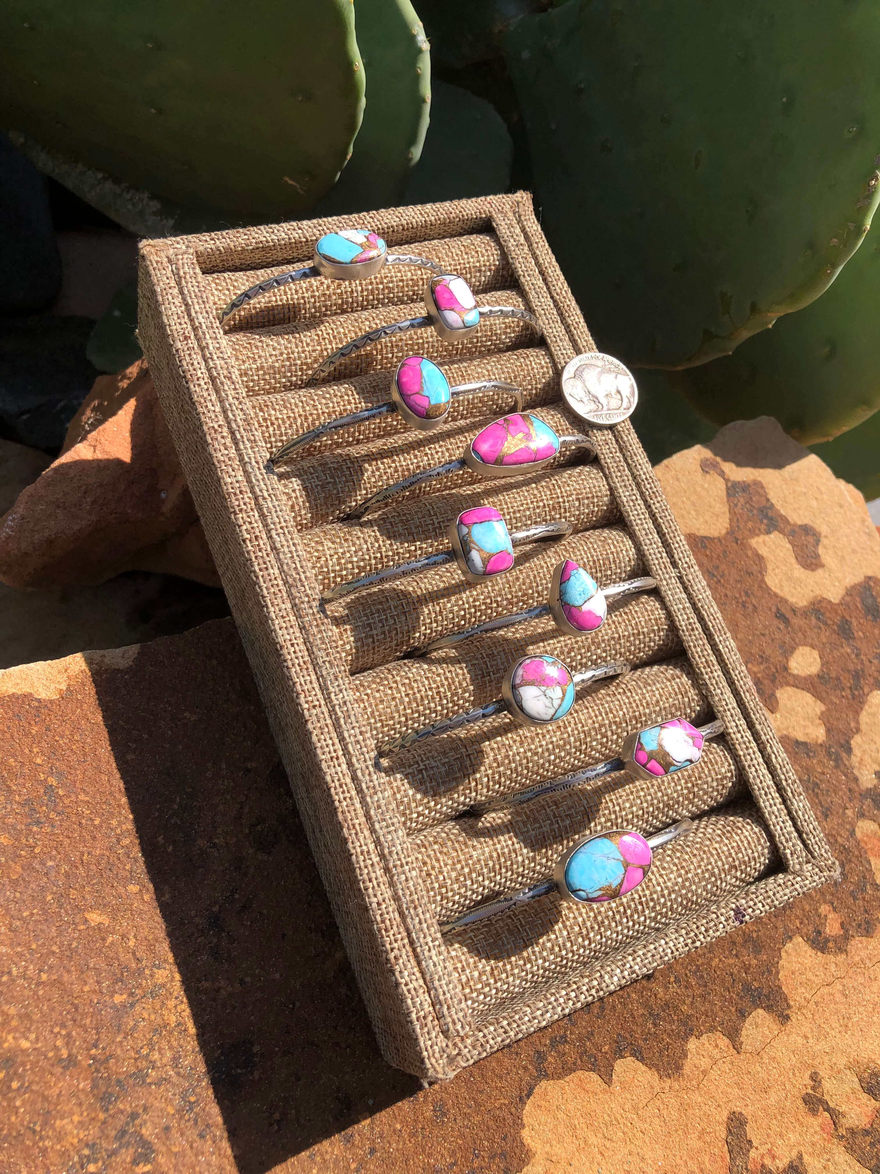 The Norvelle Cuffs-Bracelets & Cuffs-Calli Co., Turquoise and Silver Jewelry, Native American Handmade, Zuni Tribe, Navajo Tribe, Brock Texas