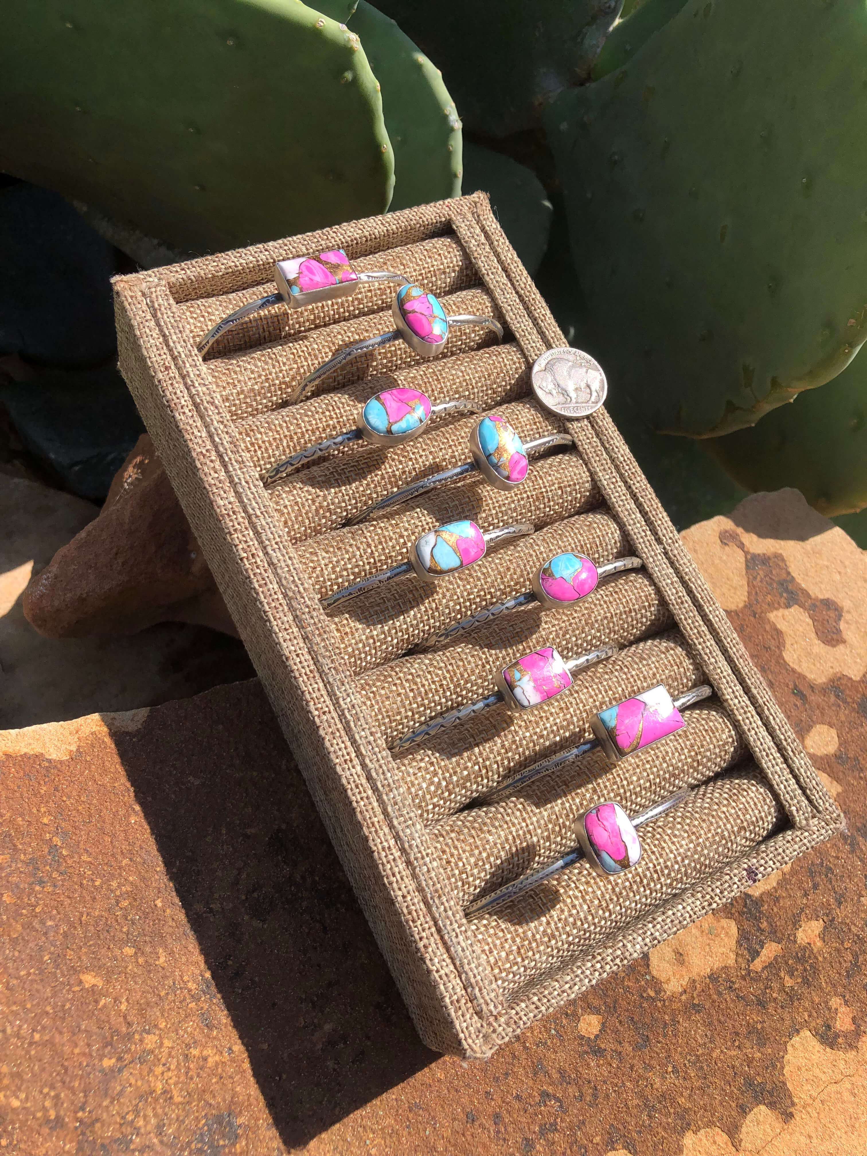 The Norvelle Cuffs-Bracelets & Cuffs-Calli Co., Turquoise and Silver Jewelry, Native American Handmade, Zuni Tribe, Navajo Tribe, Brock Texas