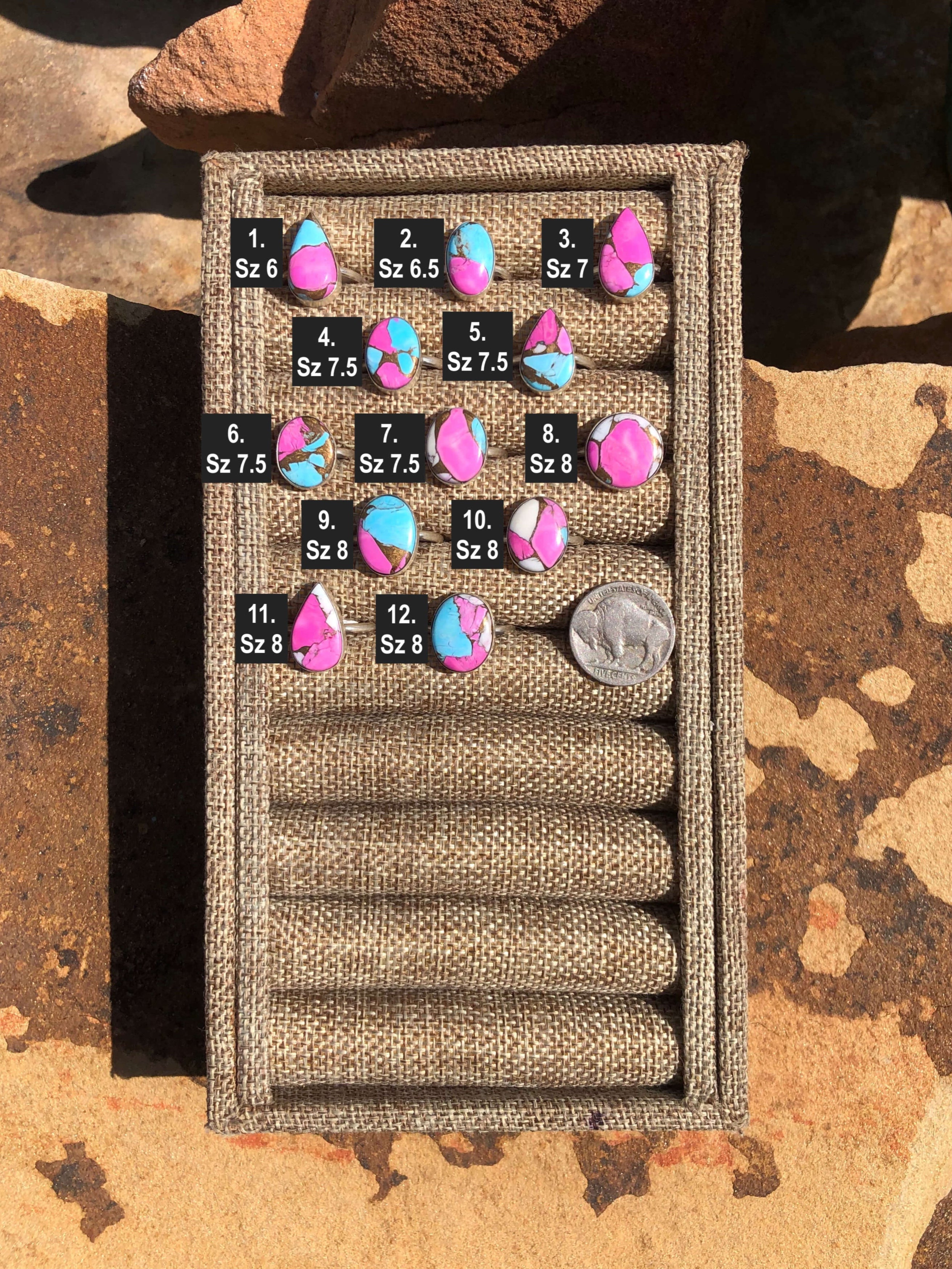 The Pueblo Rings-Rings-Calli Co., Turquoise and Silver Jewelry, Native American Handmade, Zuni Tribe, Navajo Tribe, Brock Texas