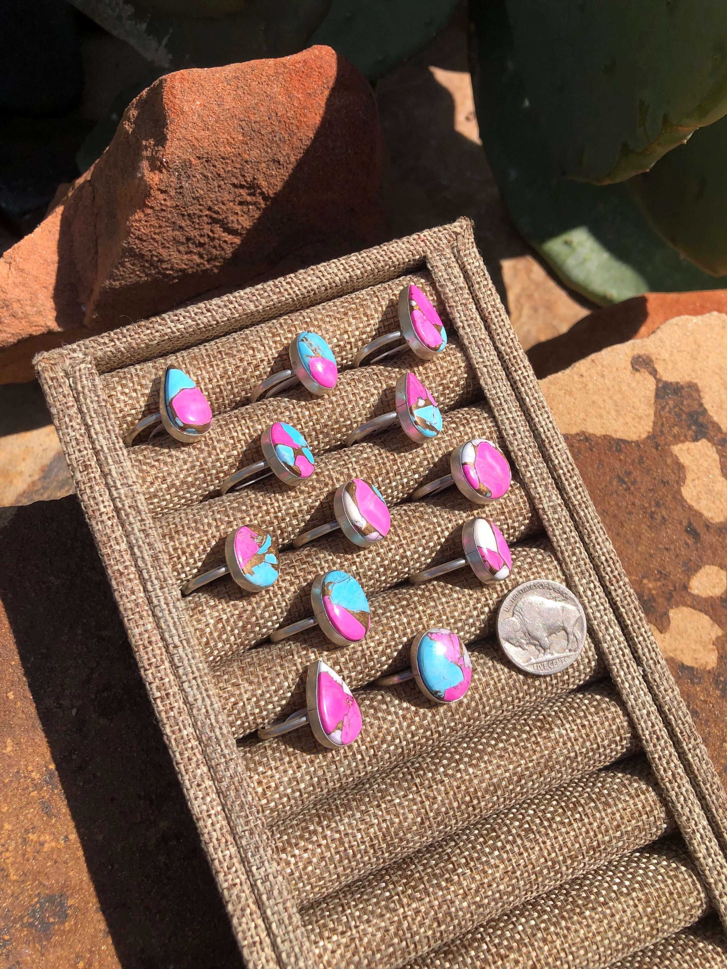 The Pueblo Rings-Rings-Calli Co., Turquoise and Silver Jewelry, Native American Handmade, Zuni Tribe, Navajo Tribe, Brock Texas