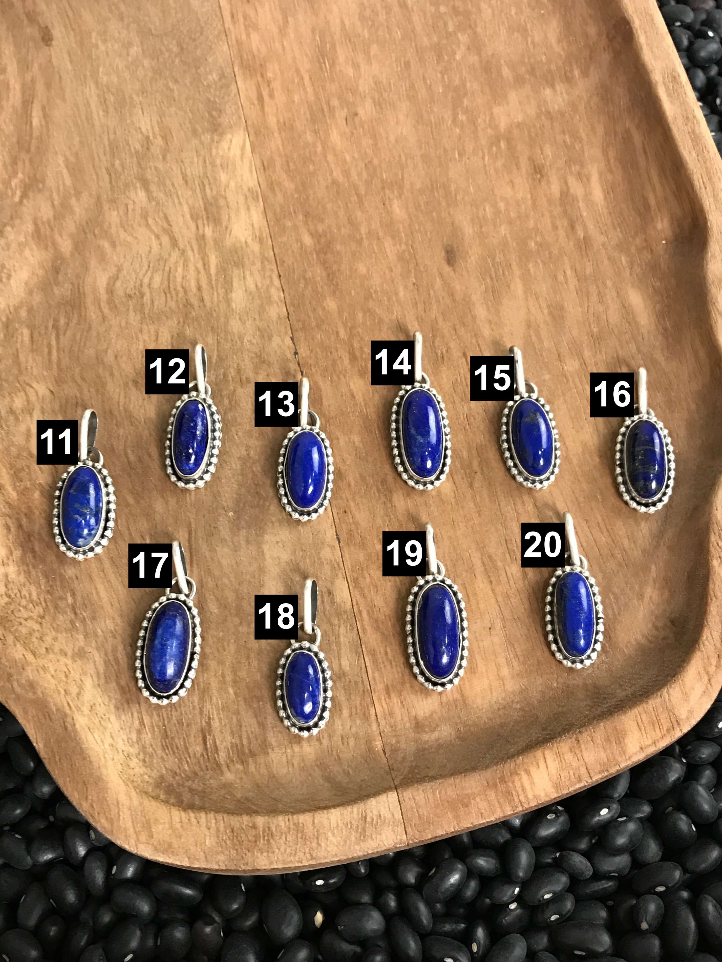 The Dotson Pendant in Lapis-Necklaces-Calli Co., Turquoise and Silver Jewelry, Native American Handmade, Zuni Tribe, Navajo Tribe, Brock Texas