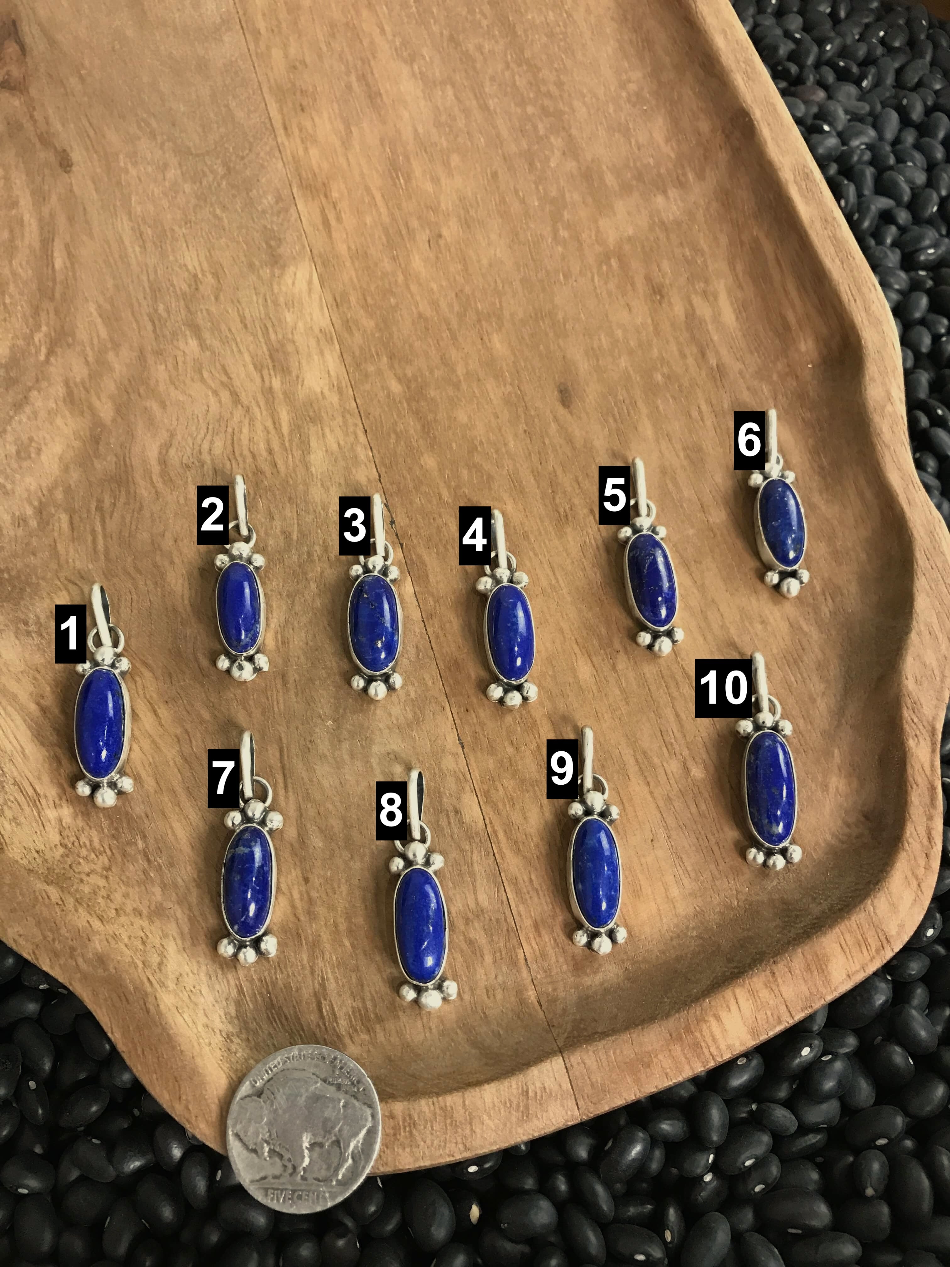 The Forks Pendant in Lapis-Necklaces-Calli Co., Turquoise and Silver Jewelry, Native American Handmade, Zuni Tribe, Navajo Tribe, Brock Texas