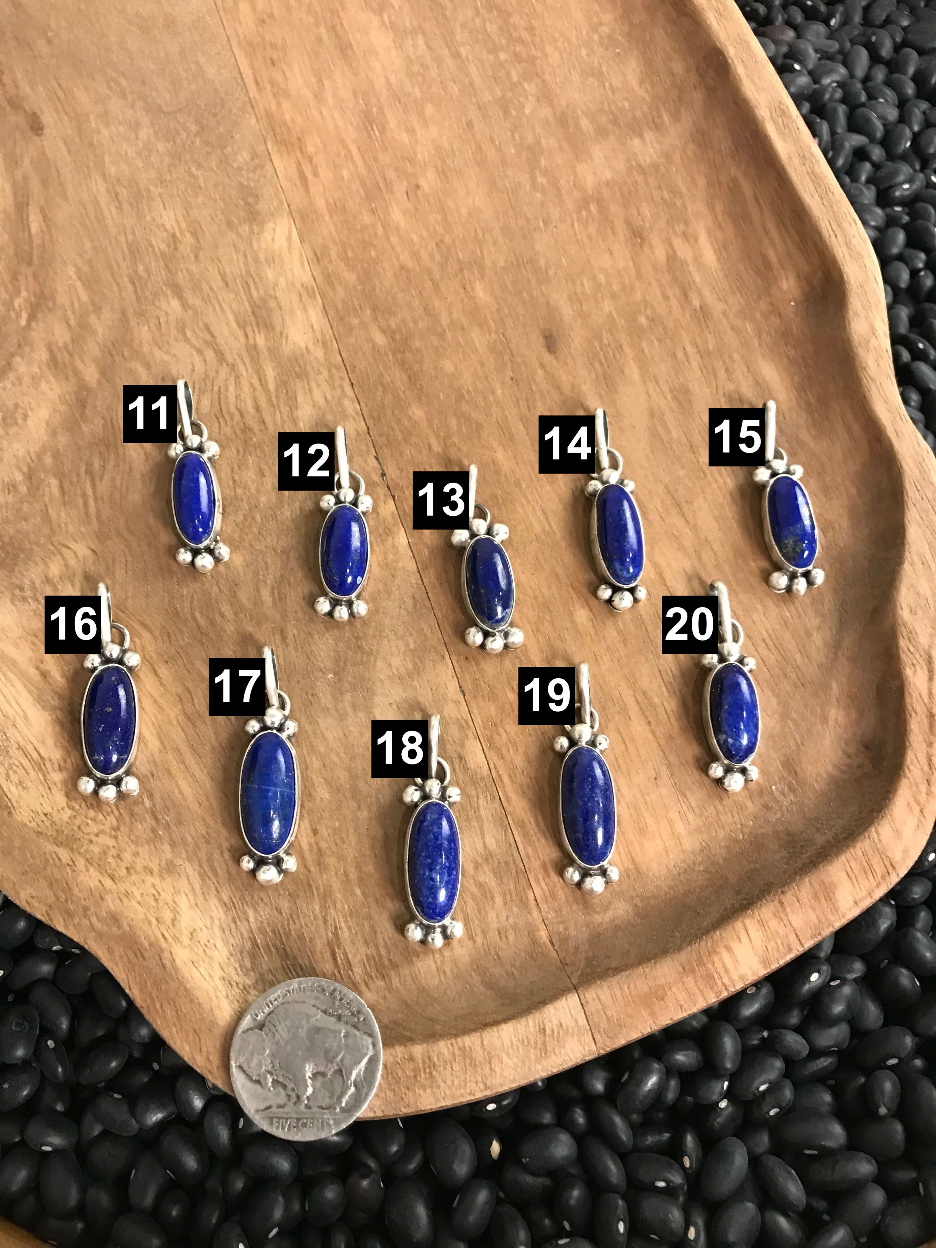 The Forks Pendant in Lapis-Necklaces-Calli Co., Turquoise and Silver Jewelry, Native American Handmade, Zuni Tribe, Navajo Tribe, Brock Texas