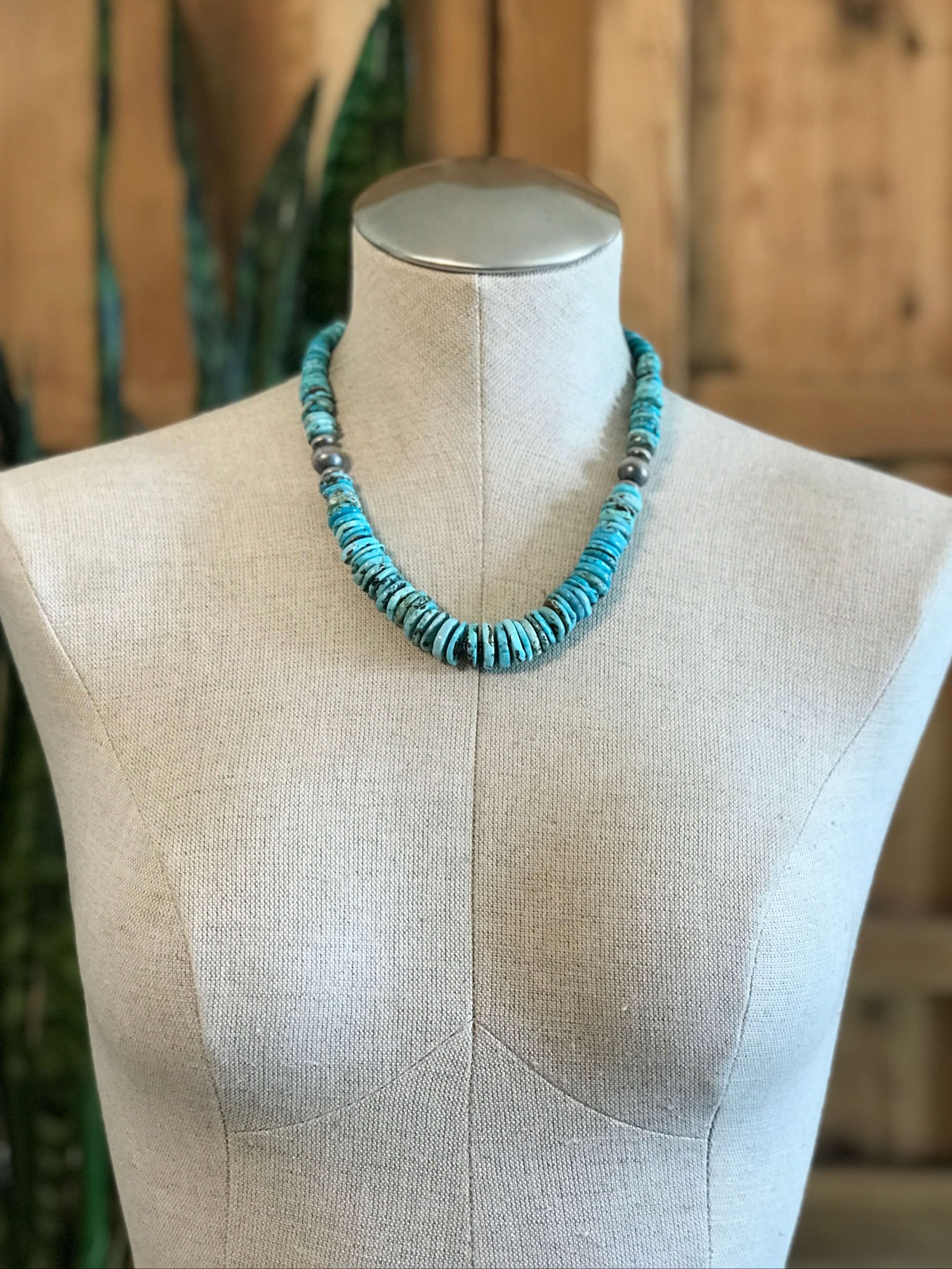 The Cresco 20" Stacked Necklace, 4-Necklaces-Calli Co., Turquoise and Silver Jewelry, Native American Handmade, Zuni Tribe, Navajo Tribe, Brock Texas