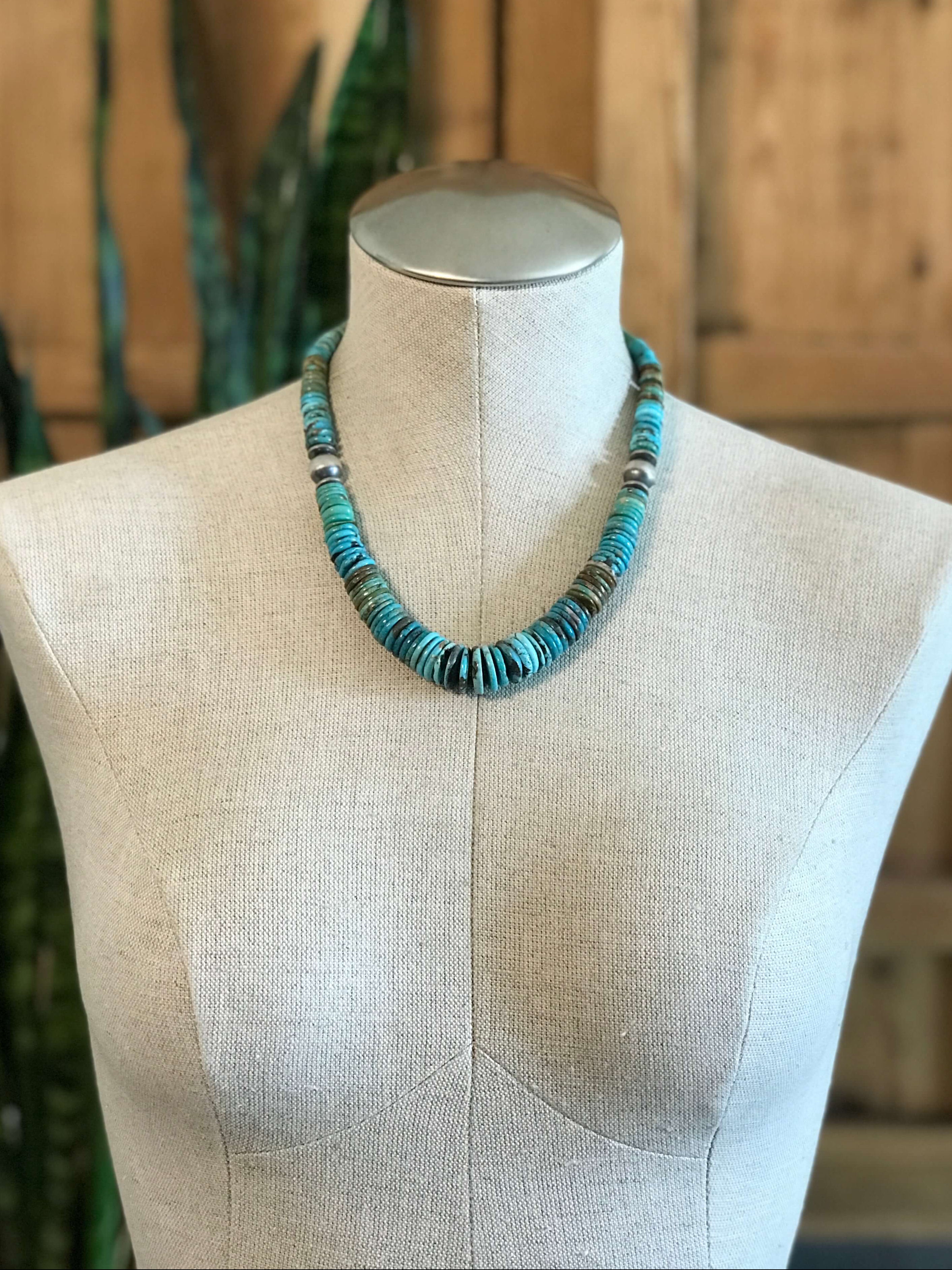 The Cresco 20" Stacked Necklace, 5-Necklaces-Calli Co., Turquoise and Silver Jewelry, Native American Handmade, Zuni Tribe, Navajo Tribe, Brock Texas