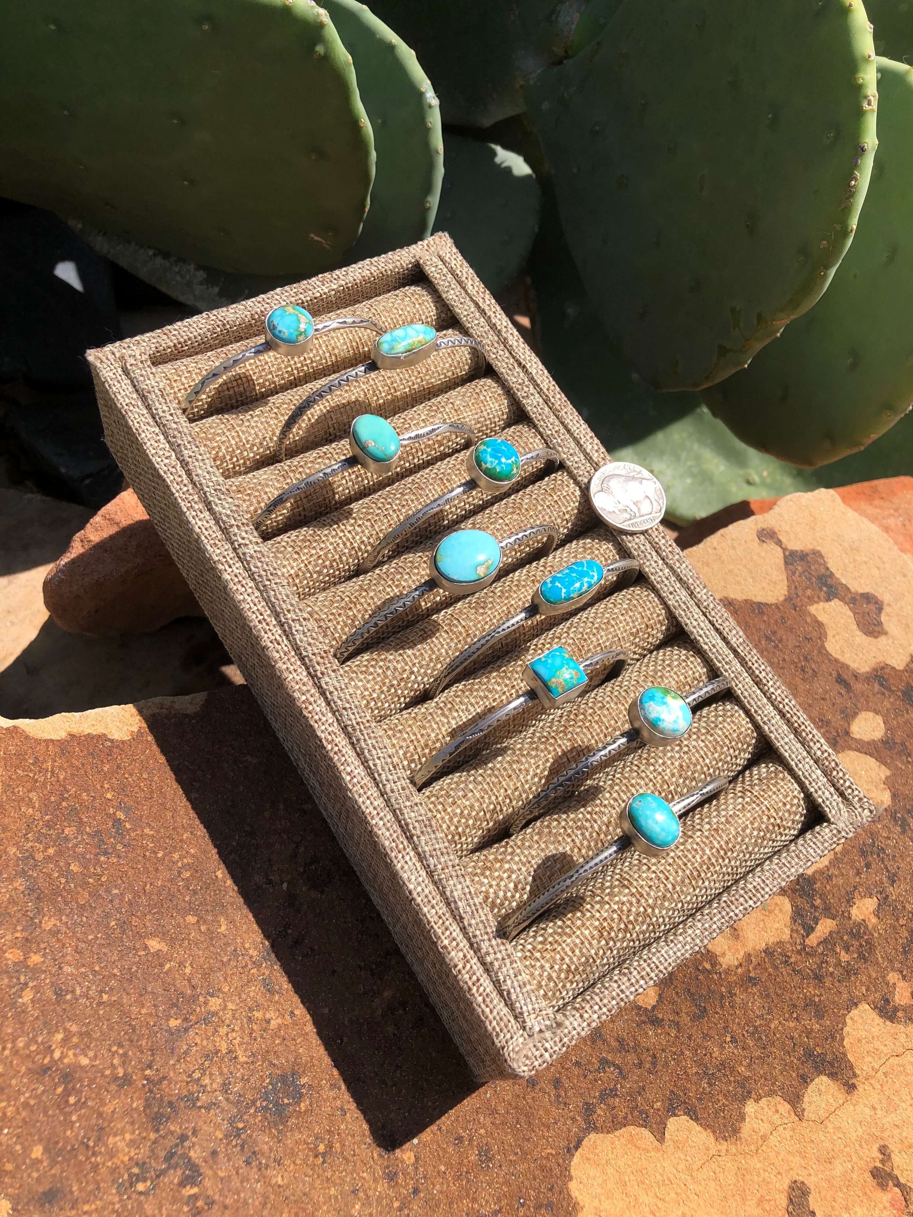 The Levy Cuffs-Bracelets & Cuffs-Calli Co., Turquoise and Silver Jewelry, Native American Handmade, Zuni Tribe, Navajo Tribe, Brock Texas