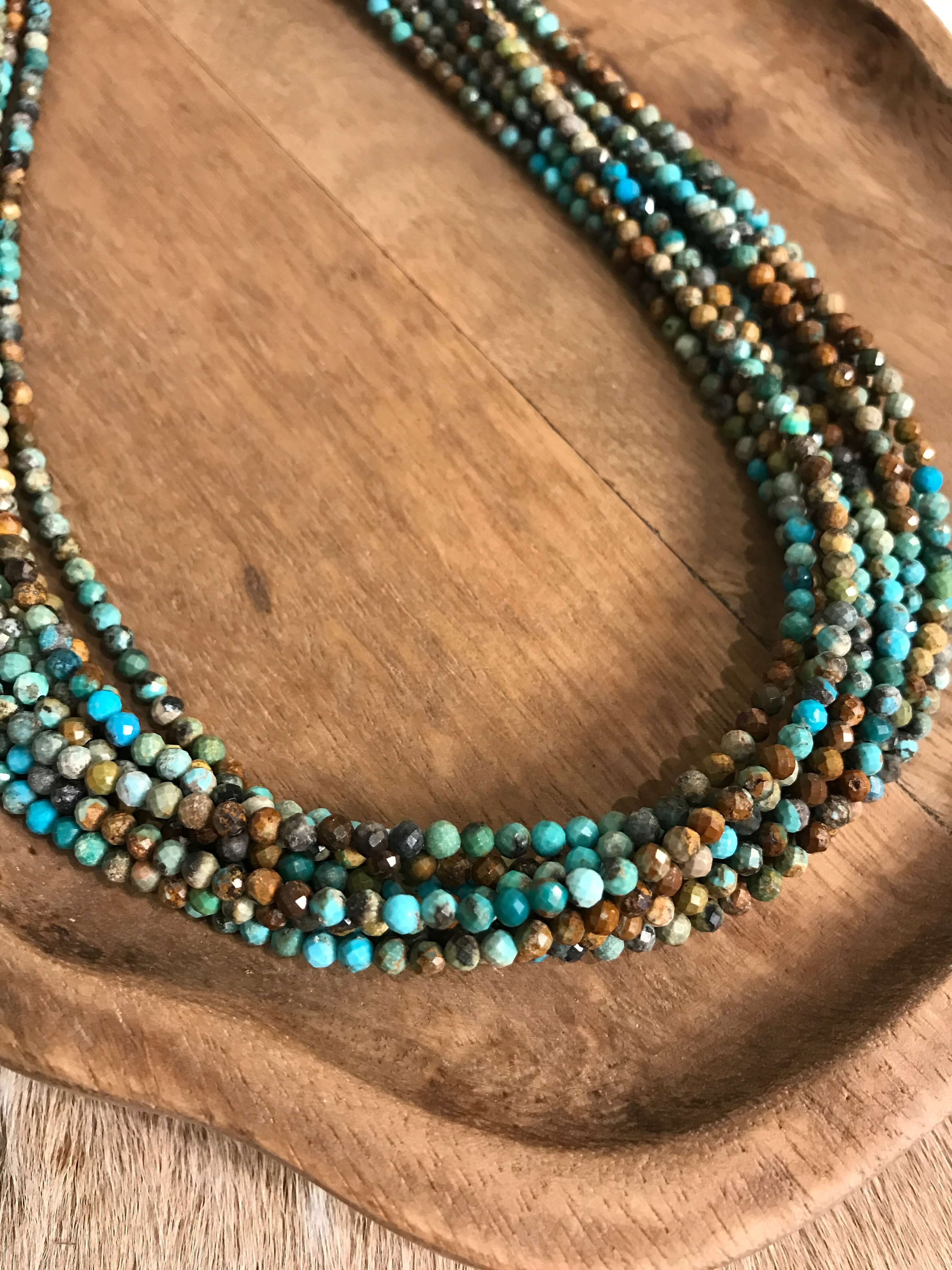 The Derry Turquoise Beaded Necklace-Necklaces-Calli Co., Turquoise and Silver Jewelry, Native American Handmade, Zuni Tribe, Navajo Tribe, Brock Texas