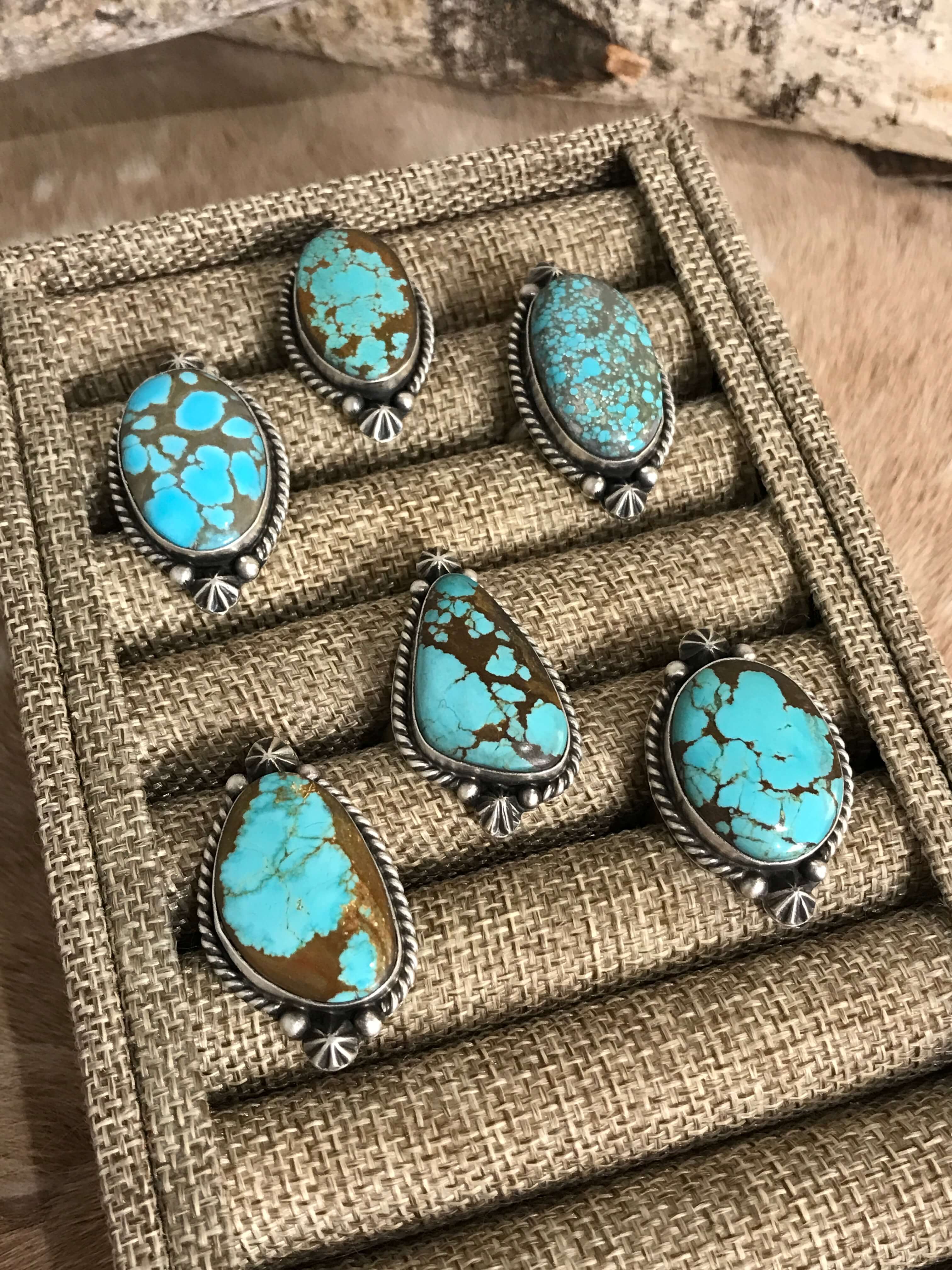 The Louella Adjustable Rings-Rings-Calli Co., Turquoise and Silver Jewelry, Native American Handmade, Zuni Tribe, Navajo Tribe, Brock Texas