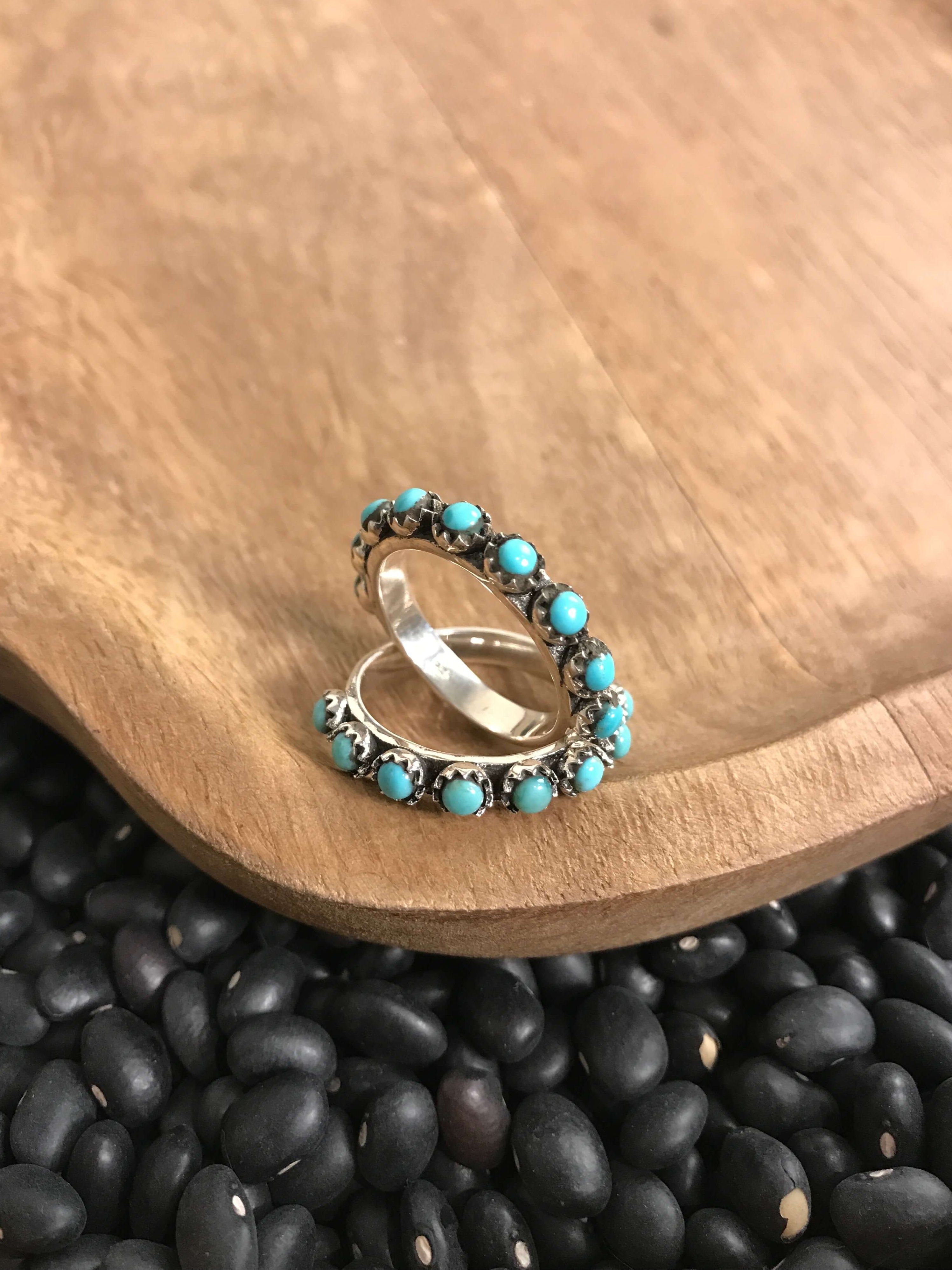 The 9 Stone Rings-Rings-Calli Co., Turquoise and Silver Jewelry, Native American Handmade, Zuni Tribe, Navajo Tribe, Brock Texas