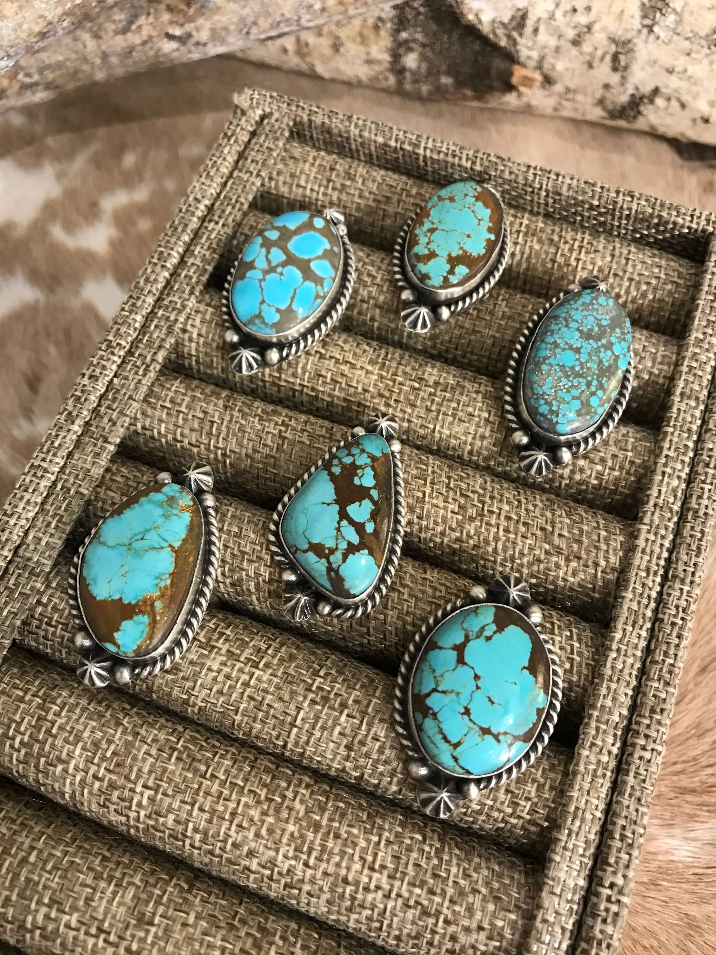 The Louella Adjustable Rings-Rings-Calli Co., Turquoise and Silver Jewelry, Native American Handmade, Zuni Tribe, Navajo Tribe, Brock Texas