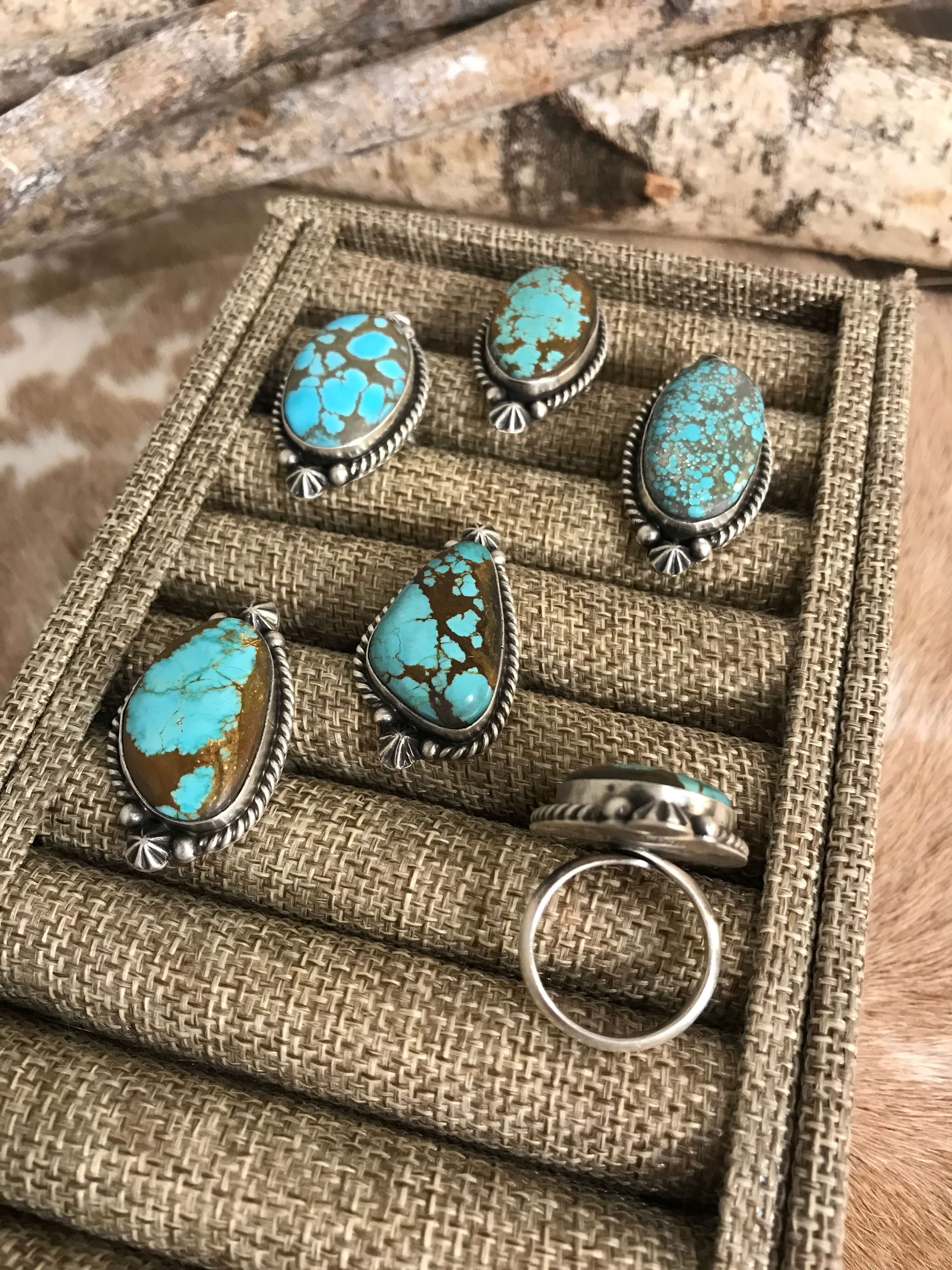 The Louella Adjustable Rings-Rings-Calli Co., Turquoise and Silver Jewelry, Native American Handmade, Zuni Tribe, Navajo Tribe, Brock Texas
