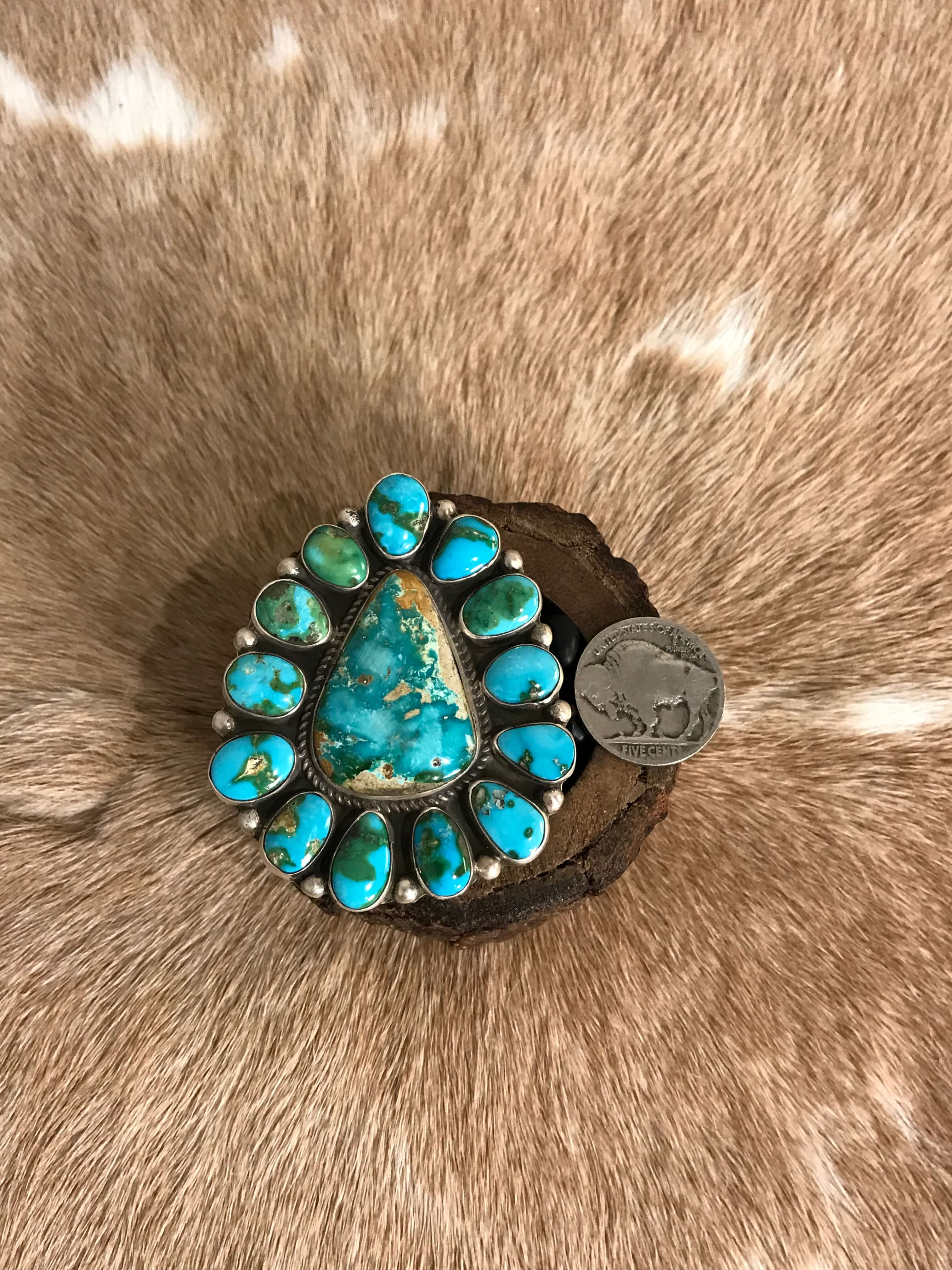 The Pondosa Adjustable Ring-Rings-Calli Co., Turquoise and Silver Jewelry, Native American Handmade, Zuni Tribe, Navajo Tribe, Brock Texas