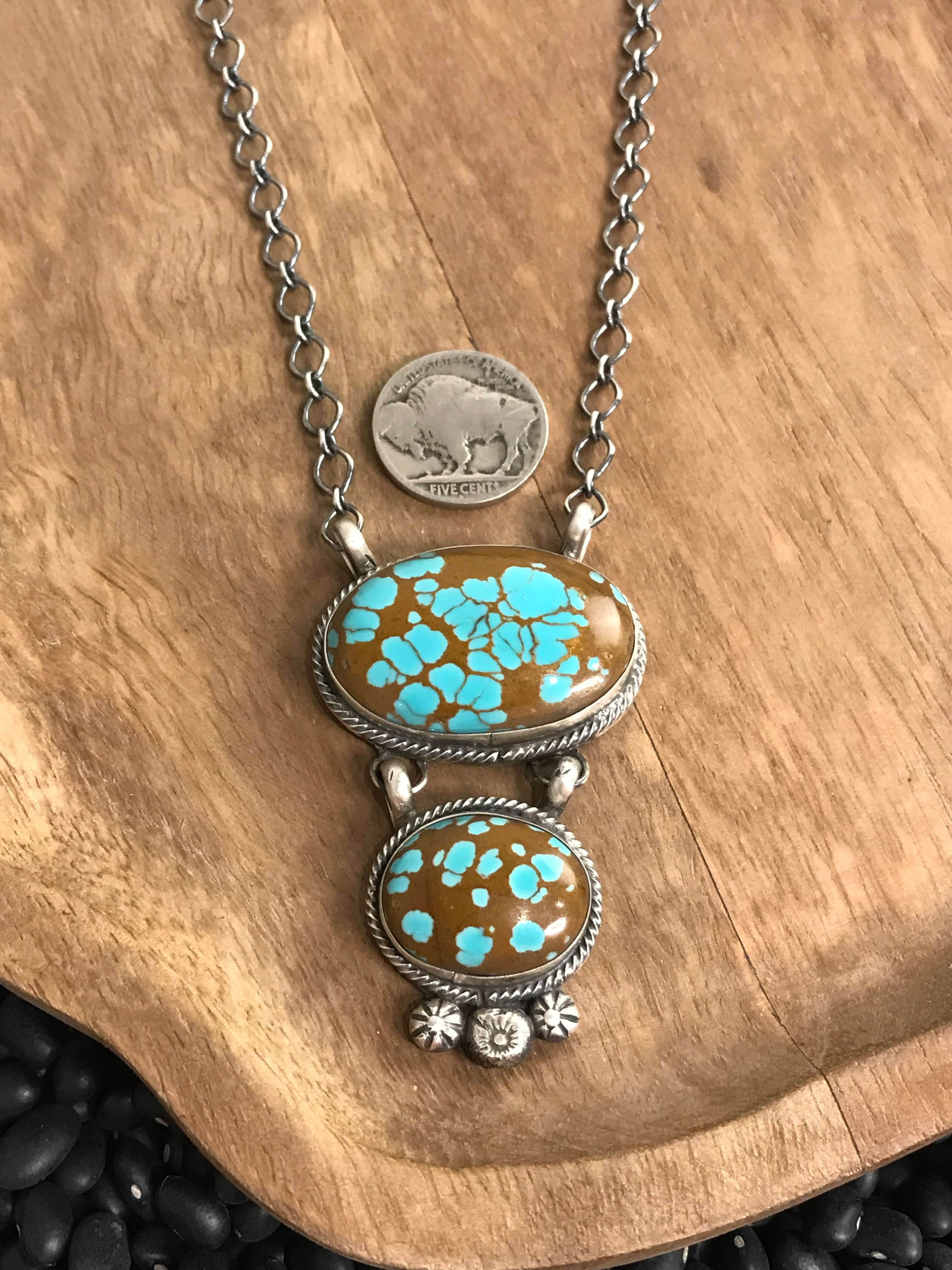 The Big Spring Turquoise Necklace, 3-Necklaces-Calli Co., Turquoise and Silver Jewelry, Native American Handmade, Zuni Tribe, Navajo Tribe, Brock Texas