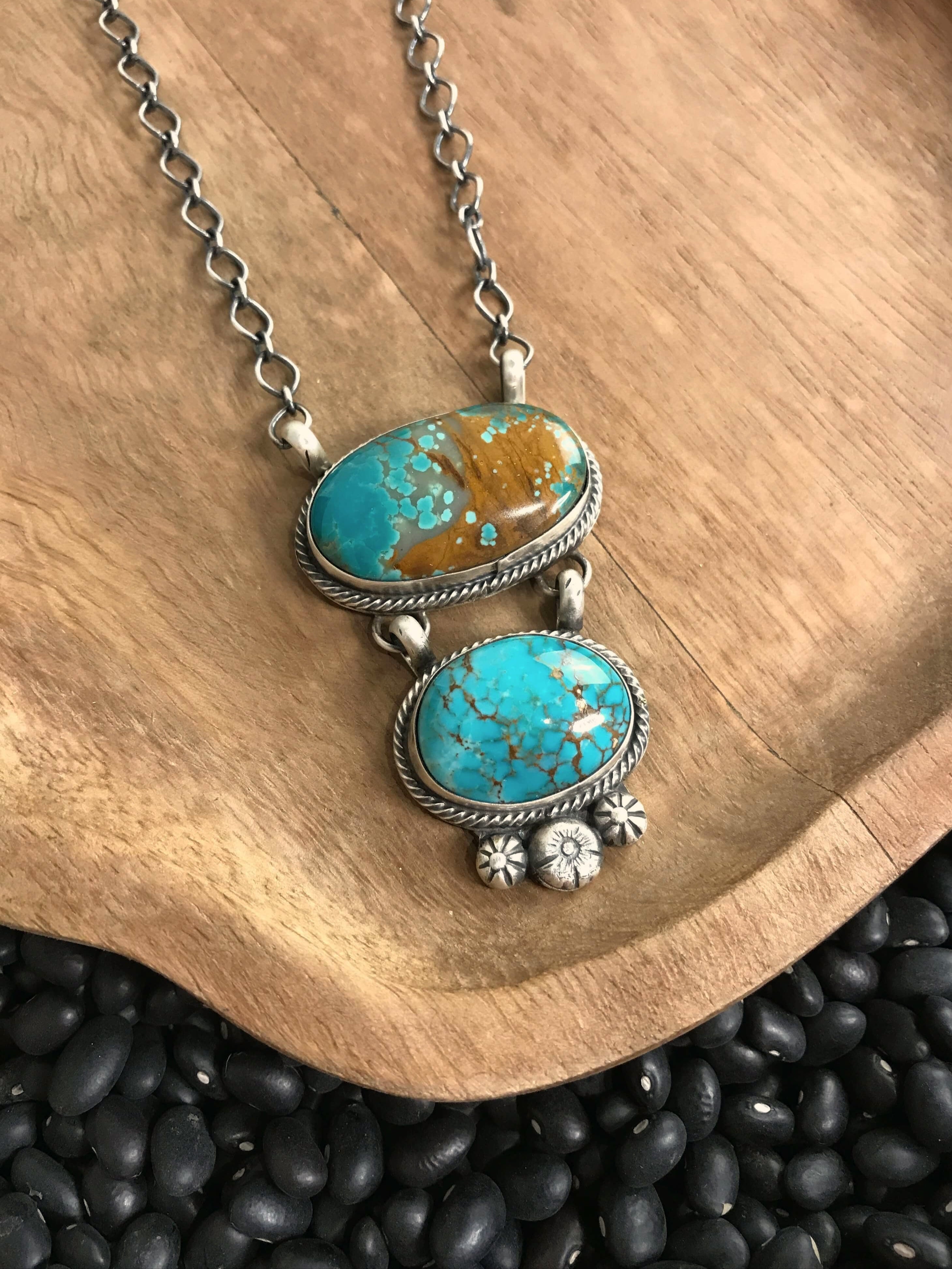 The Big Spring Turquoise Necklace, 4-Necklaces-Calli Co., Turquoise and Silver Jewelry, Native American Handmade, Zuni Tribe, Navajo Tribe, Brock Texas
