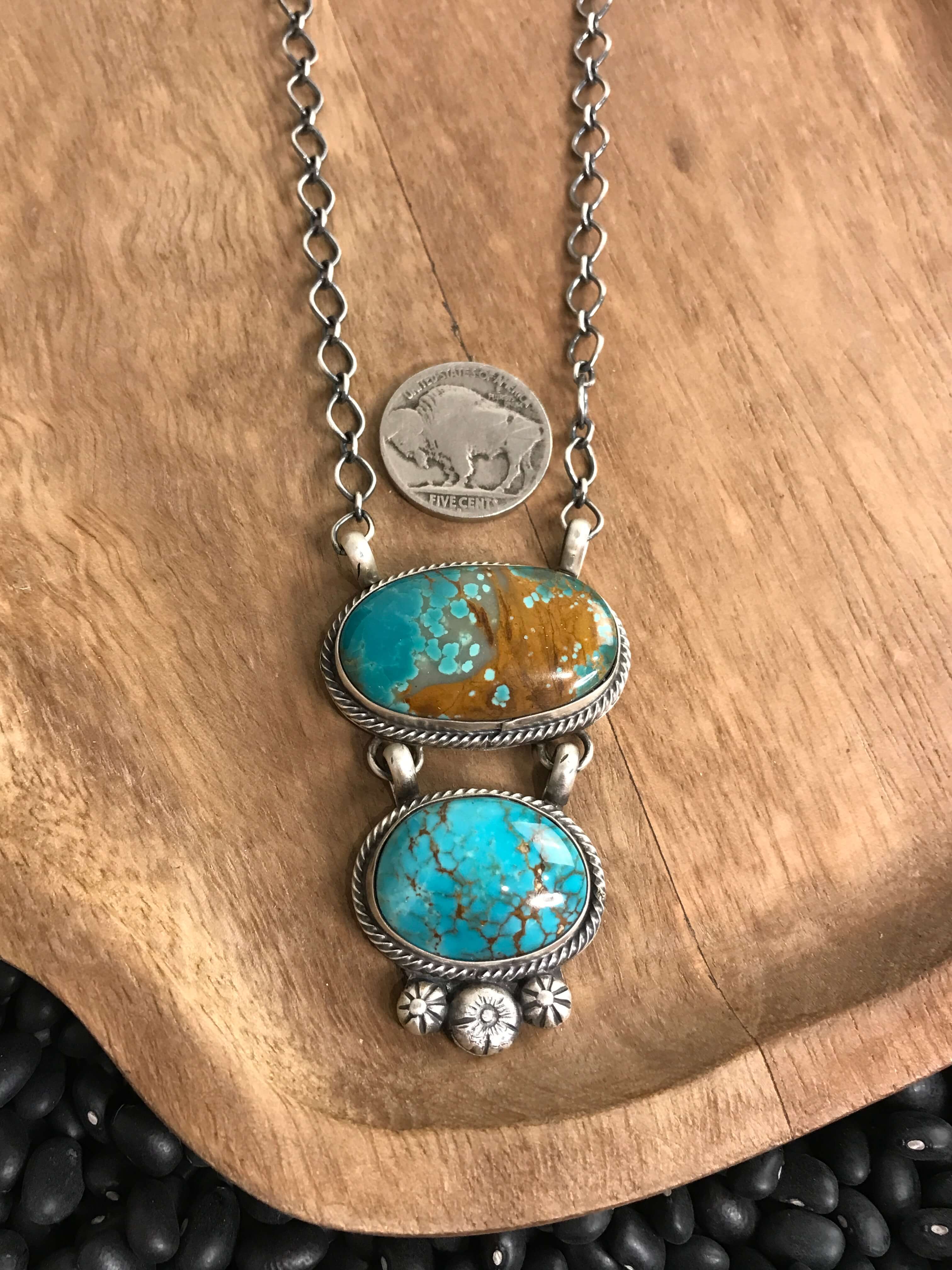 The Big Spring Turquoise Necklace, 4-Necklaces-Calli Co., Turquoise and Silver Jewelry, Native American Handmade, Zuni Tribe, Navajo Tribe, Brock Texas