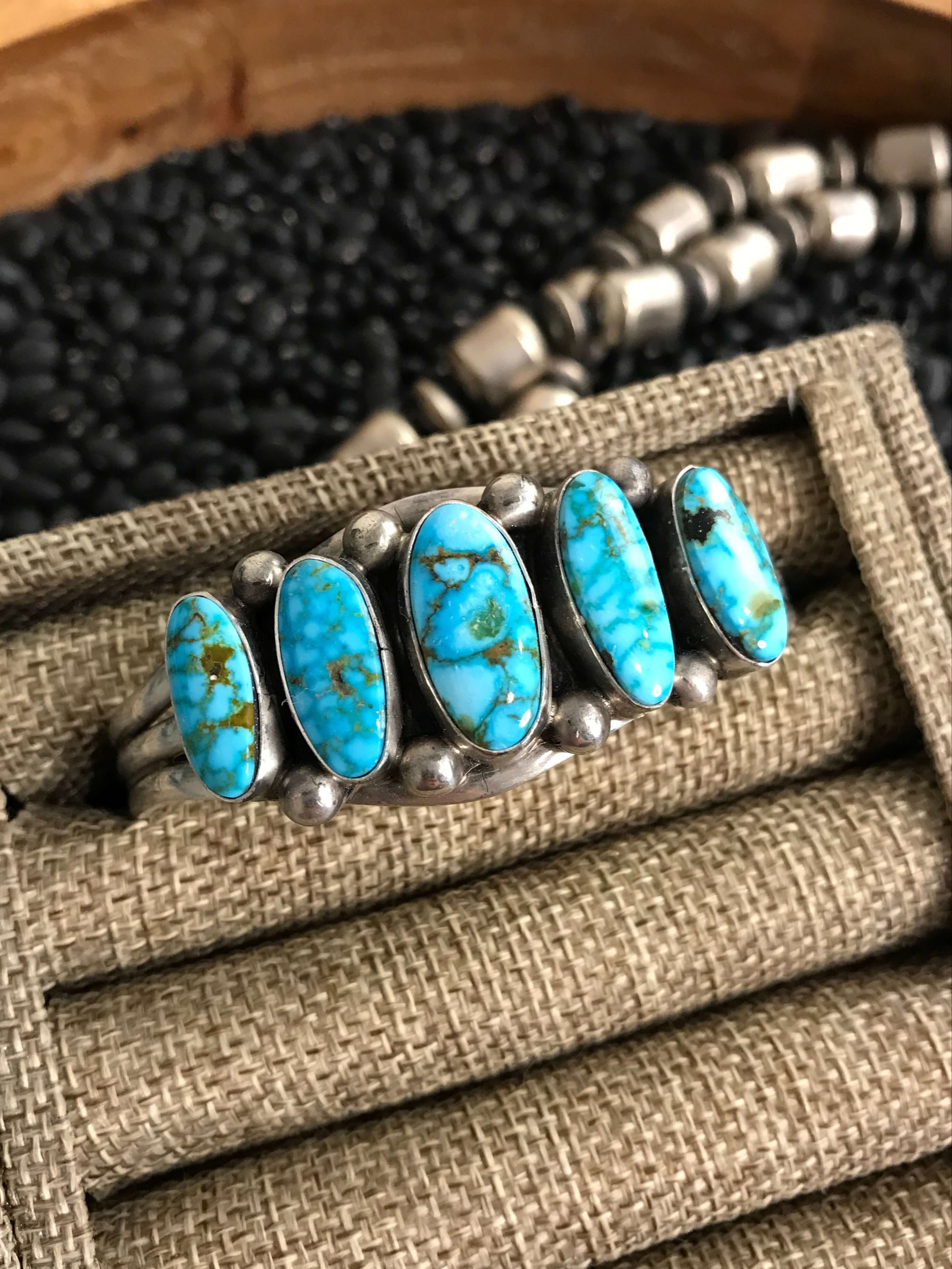 The Tivydale Turquoise Cuff-Bracelets & Cuffs-Calli Co., Turquoise and Silver Jewelry, Native American Handmade, Zuni Tribe, Navajo Tribe, Brock Texas