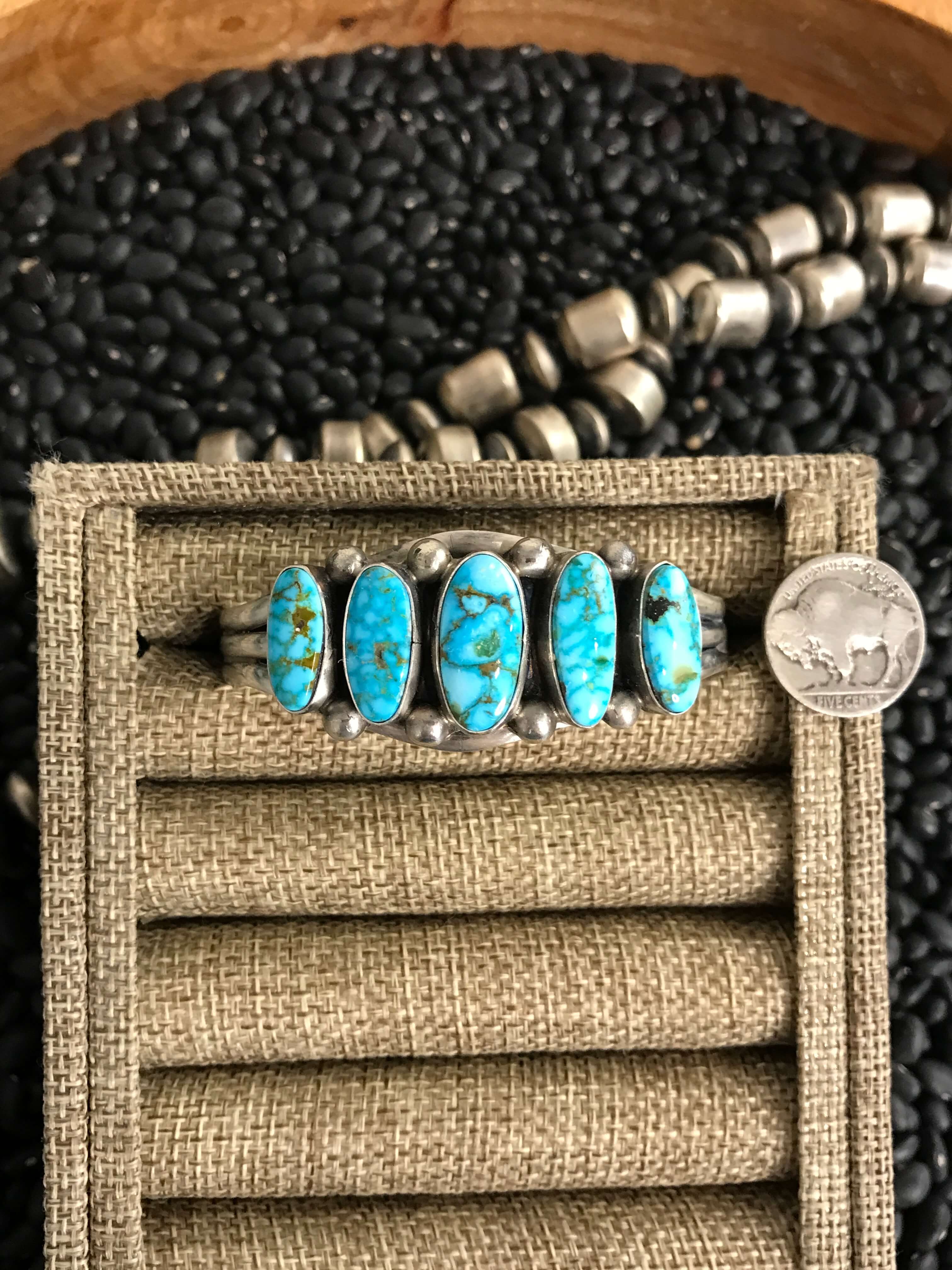The Tivydale Turquoise Cuff-Bracelets & Cuffs-Calli Co., Turquoise and Silver Jewelry, Native American Handmade, Zuni Tribe, Navajo Tribe, Brock Texas