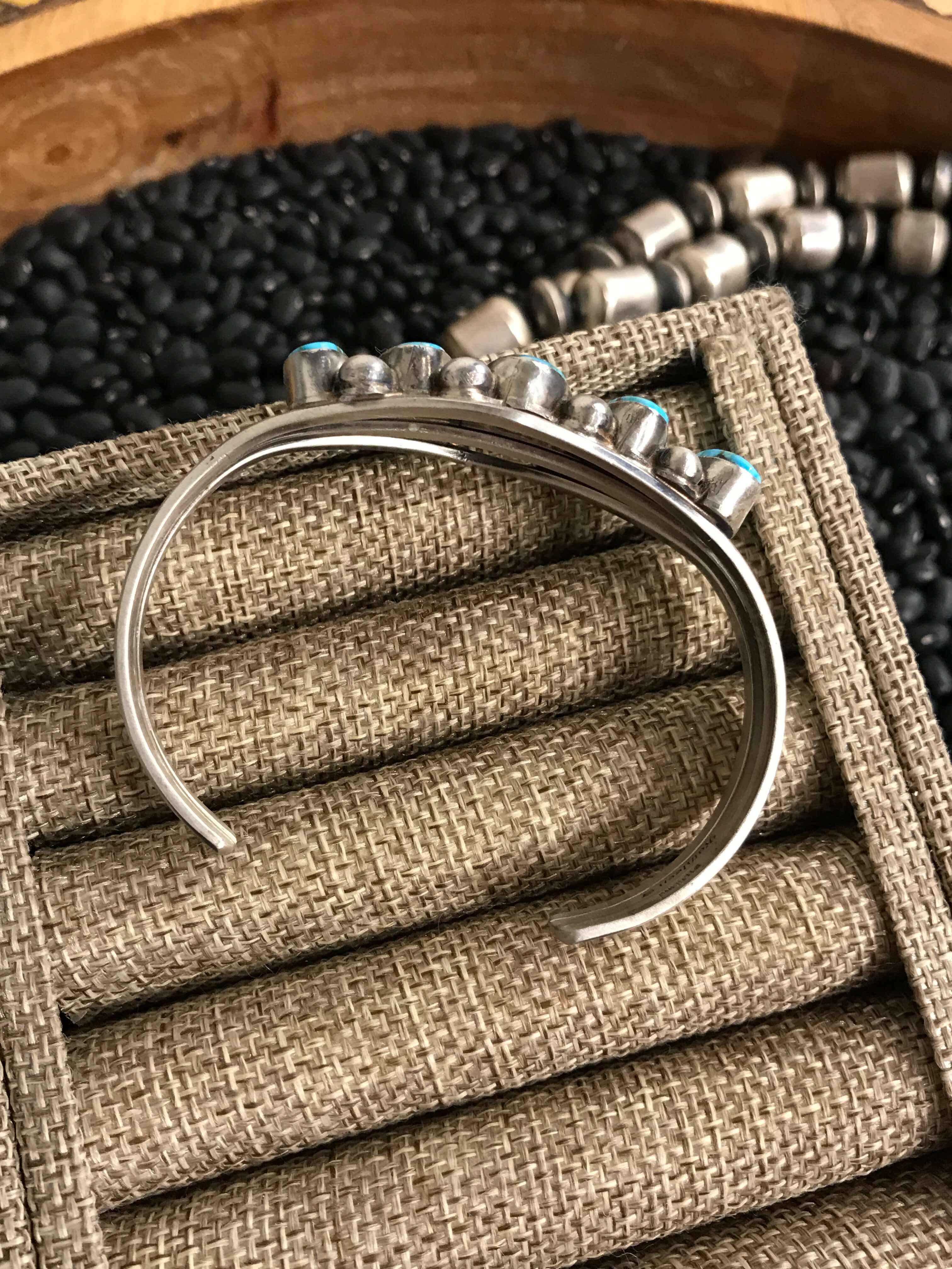 The Tivydale Turquoise Cuff-Bracelets & Cuffs-Calli Co., Turquoise and Silver Jewelry, Native American Handmade, Zuni Tribe, Navajo Tribe, Brock Texas