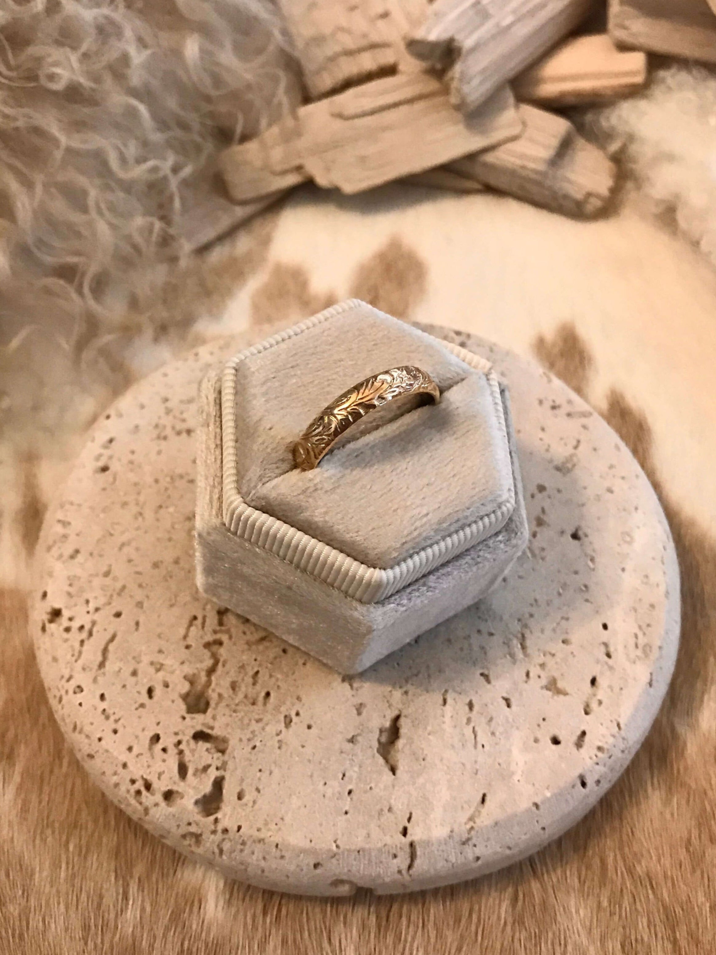 The Layla Tooled Ring-Rings-Calli Co., Turquoise and Silver Jewelry, Native American Handmade, Zuni Tribe, Navajo Tribe, Brock Texas