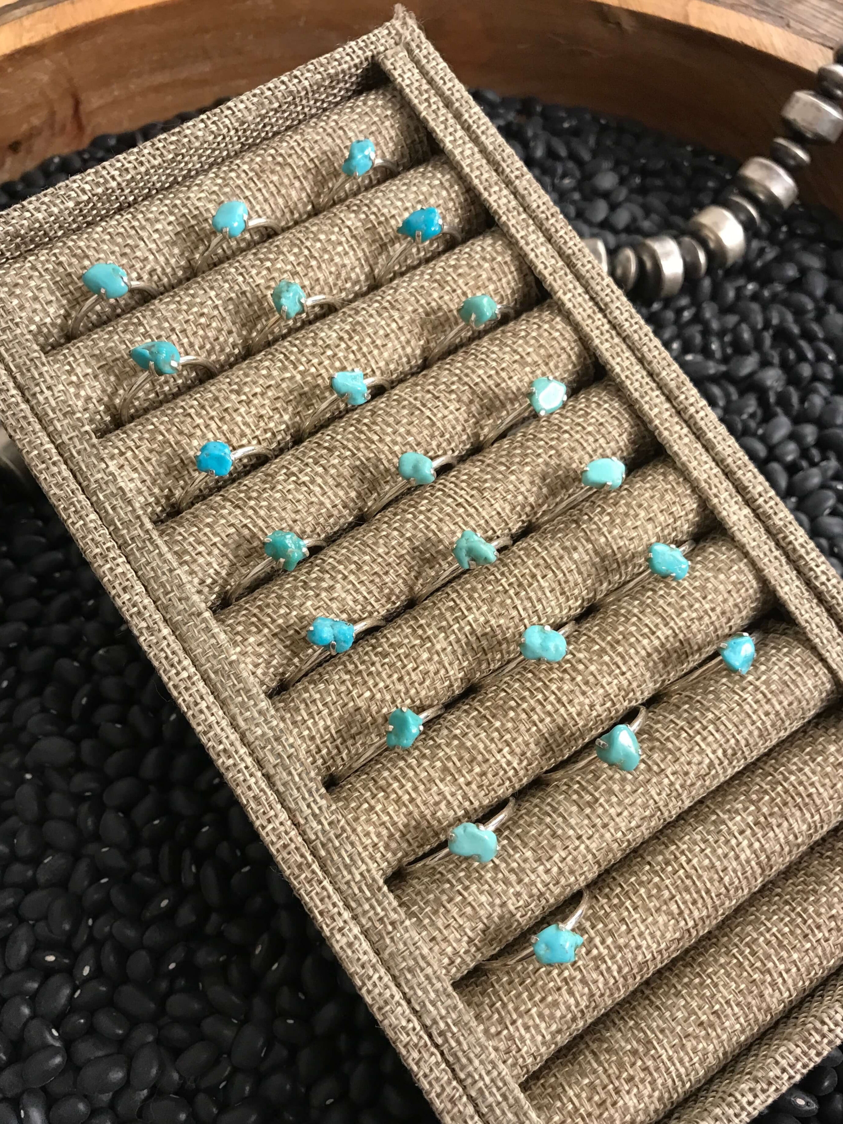 The Solitaire Rings-Rings-Calli Co., Turquoise and Silver Jewelry, Native American Handmade, Zuni Tribe, Navajo Tribe, Brock Texas