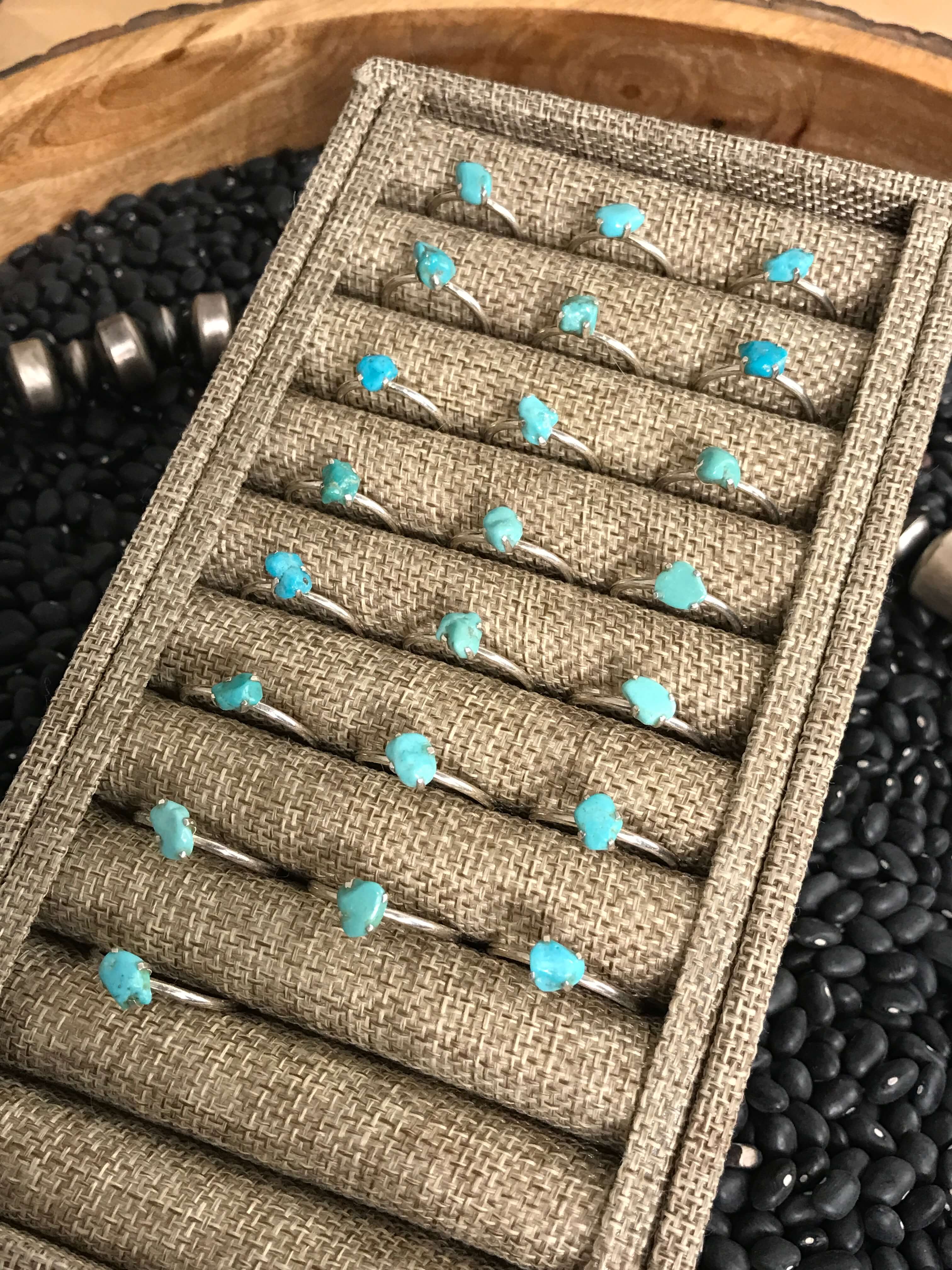 The Solitaire Rings-Rings-Calli Co., Turquoise and Silver Jewelry, Native American Handmade, Zuni Tribe, Navajo Tribe, Brock Texas