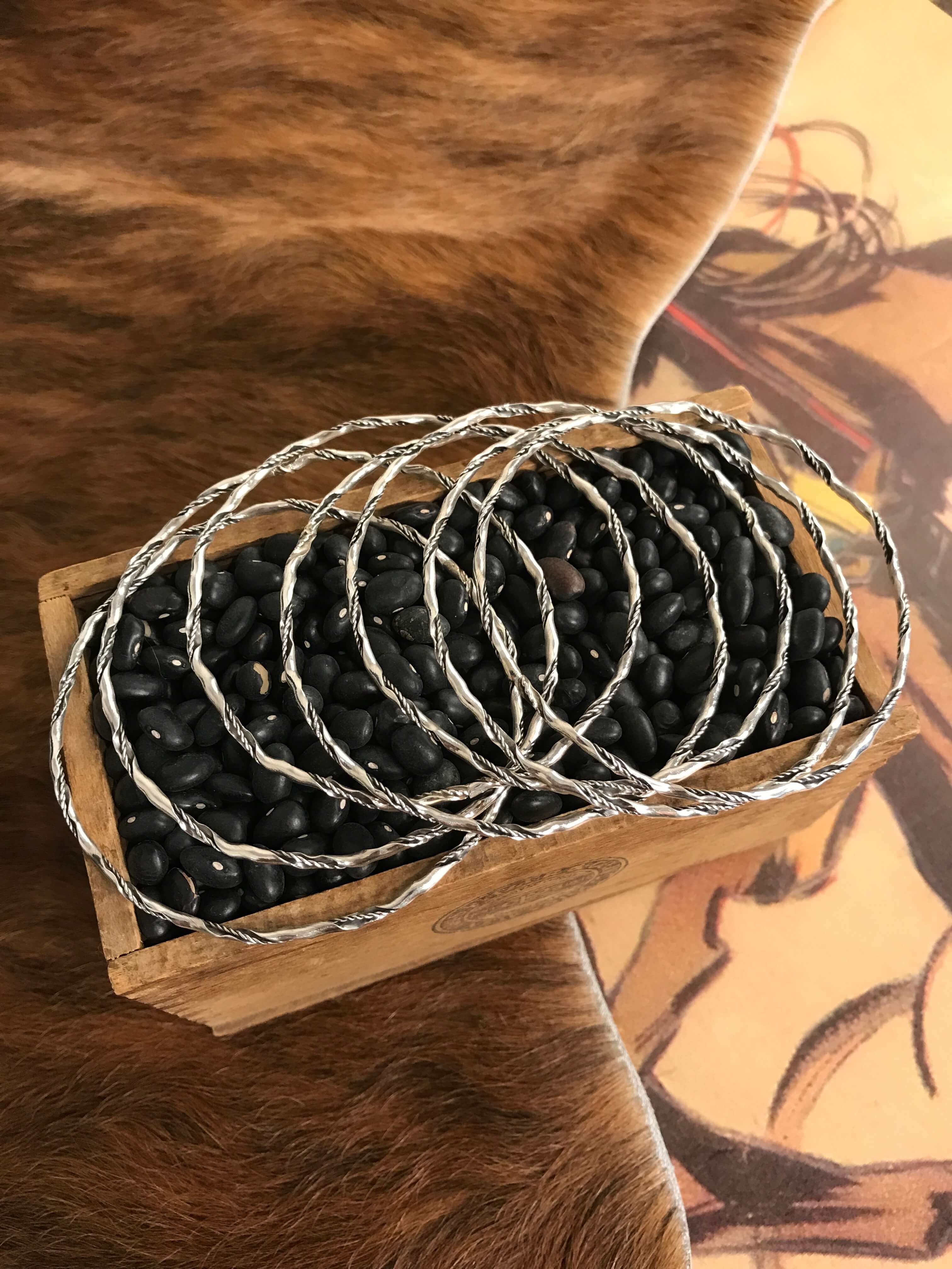 The Twisted Bangle-Bracelets & Cuffs-Calli Co., Turquoise and Silver Jewelry, Native American Handmade, Zuni Tribe, Navajo Tribe, Brock Texas