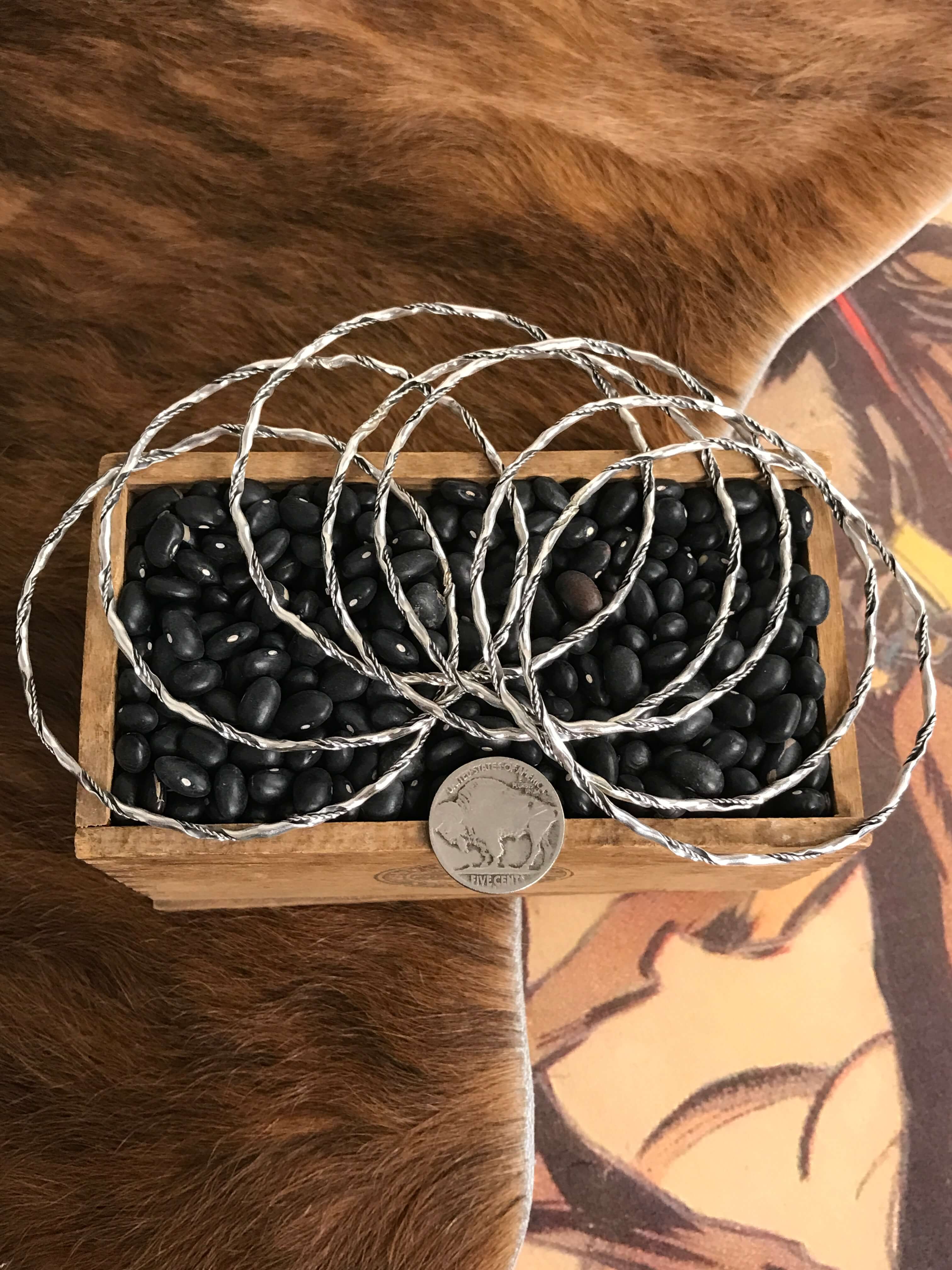 The Twisted Bangle-Bracelets & Cuffs-Calli Co., Turquoise and Silver Jewelry, Native American Handmade, Zuni Tribe, Navajo Tribe, Brock Texas