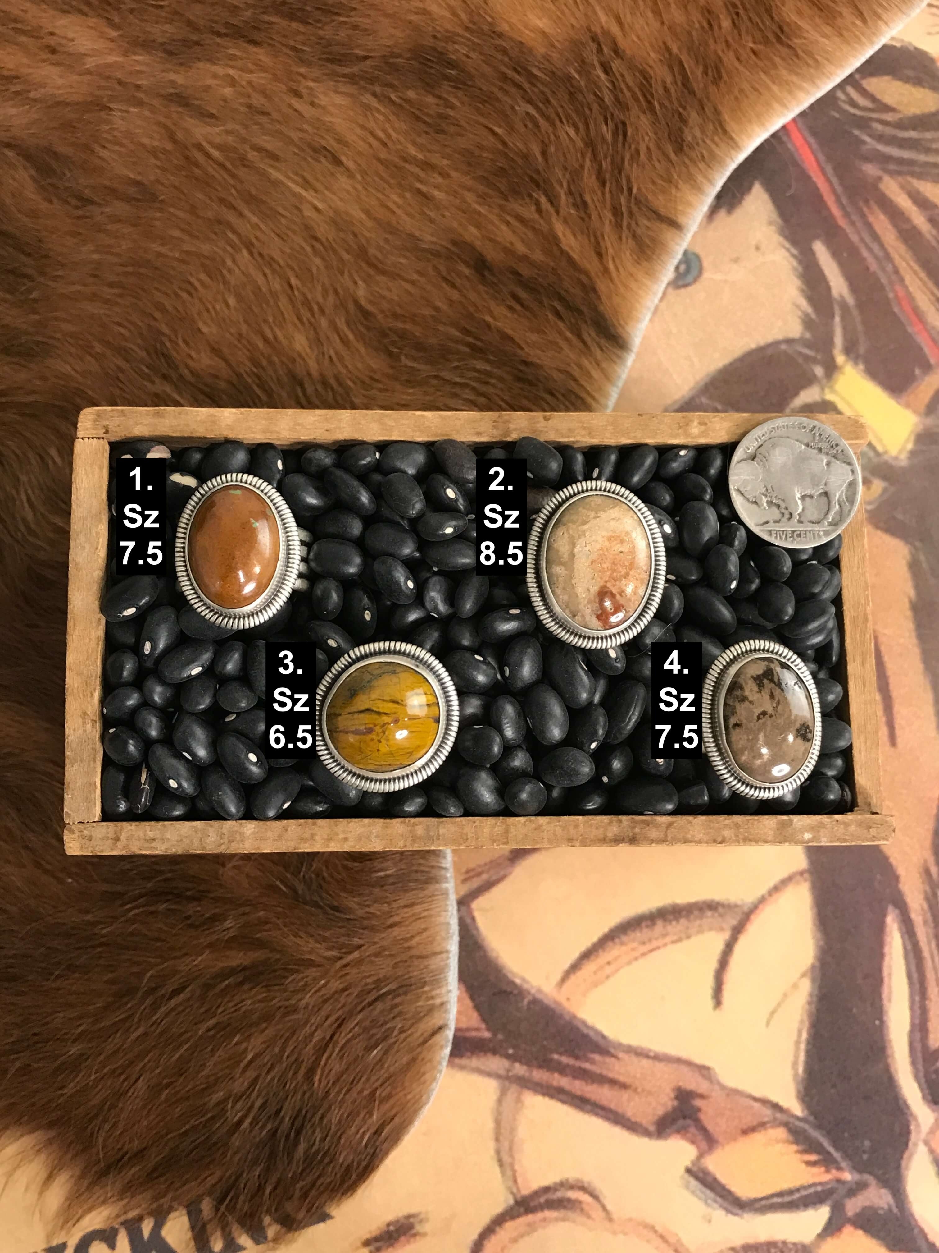 The Cedar Rings-Rings-Calli Co., Turquoise and Silver Jewelry, Native American Handmade, Zuni Tribe, Navajo Tribe, Brock Texas