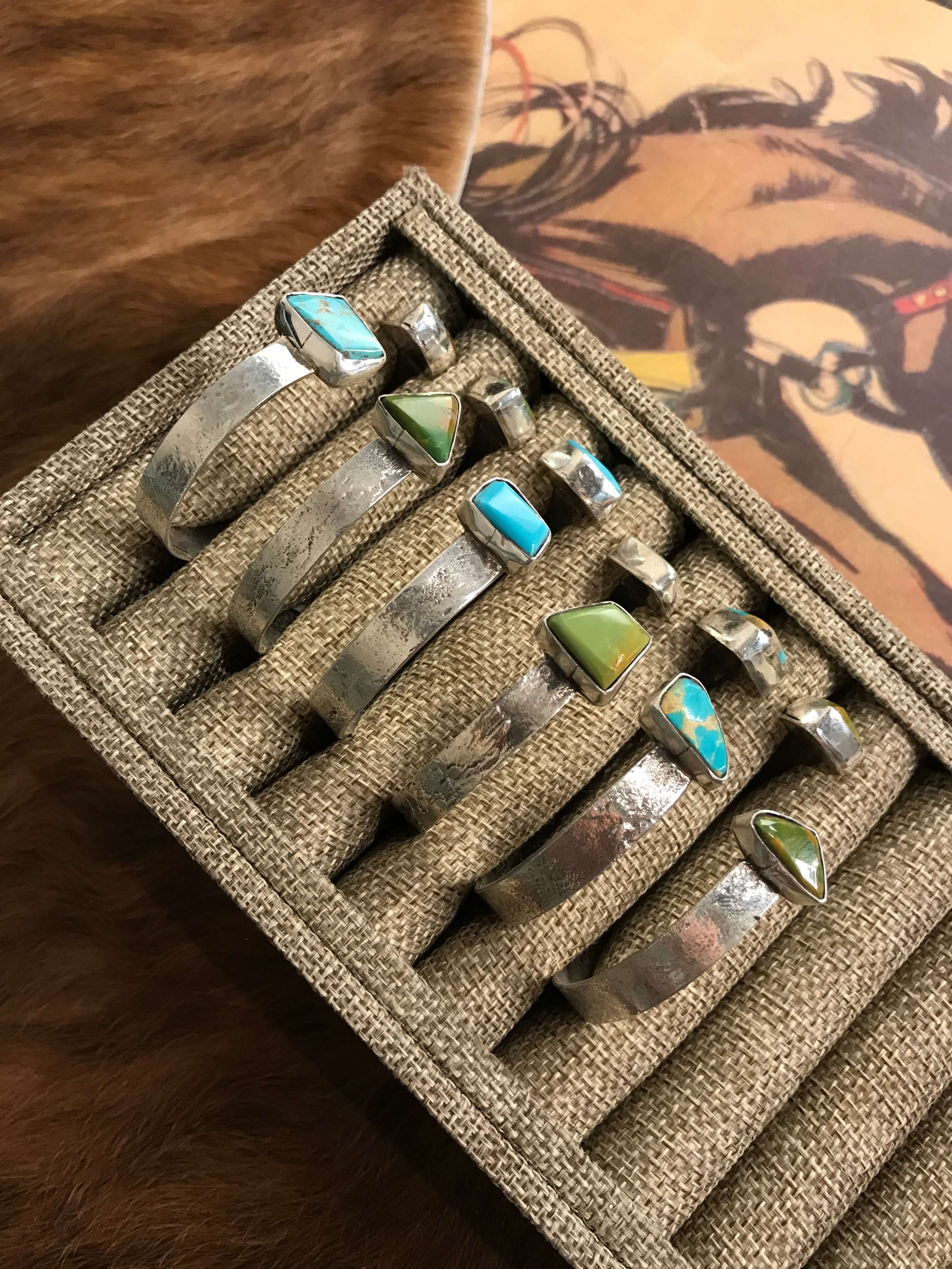 The Monahans Cuffs-Bracelets & Cuffs-Calli Co., Turquoise and Silver Jewelry, Native American Handmade, Zuni Tribe, Navajo Tribe, Brock Texas