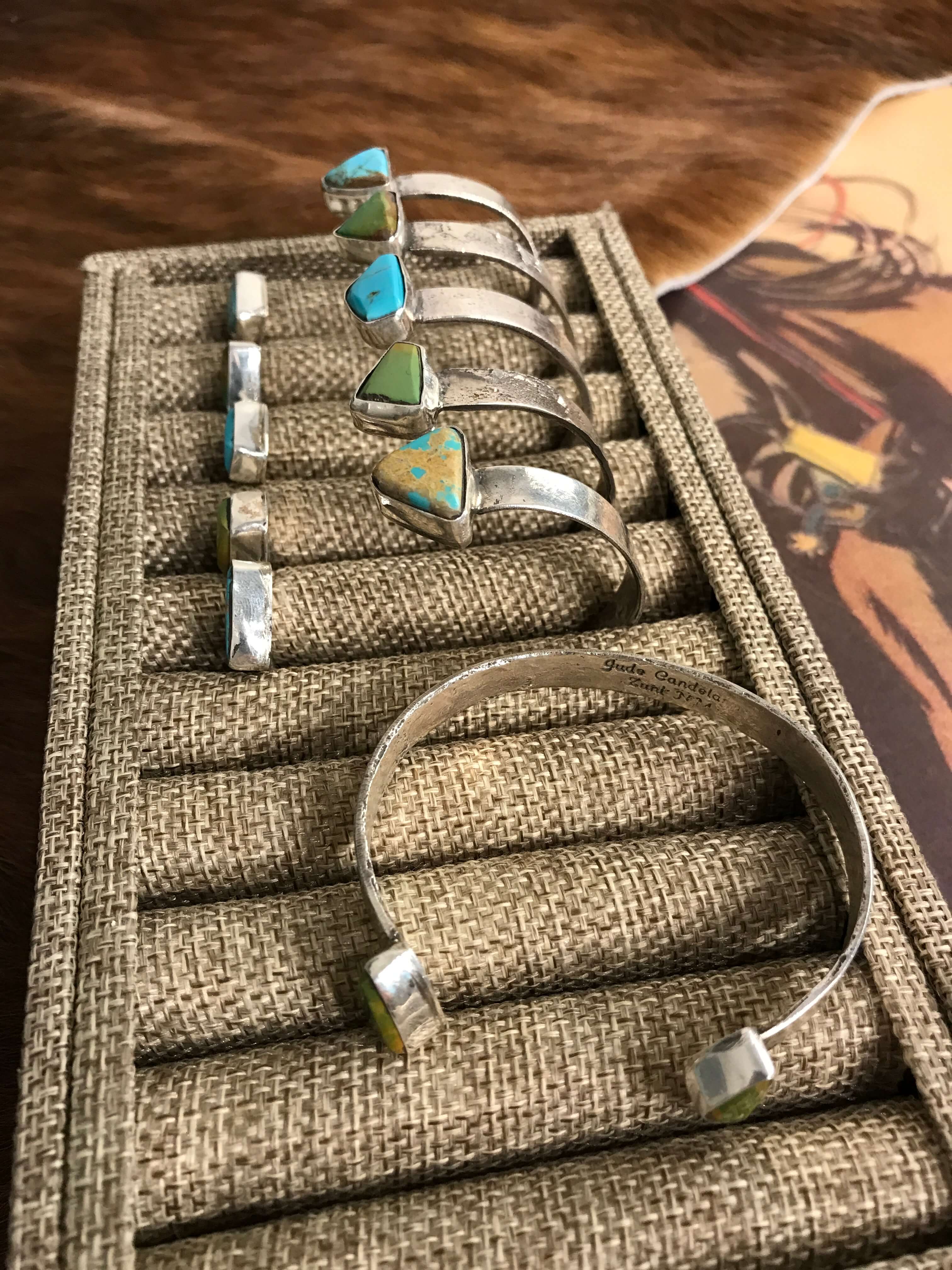 The Monahans Cuffs-Bracelets & Cuffs-Calli Co., Turquoise and Silver Jewelry, Native American Handmade, Zuni Tribe, Navajo Tribe, Brock Texas