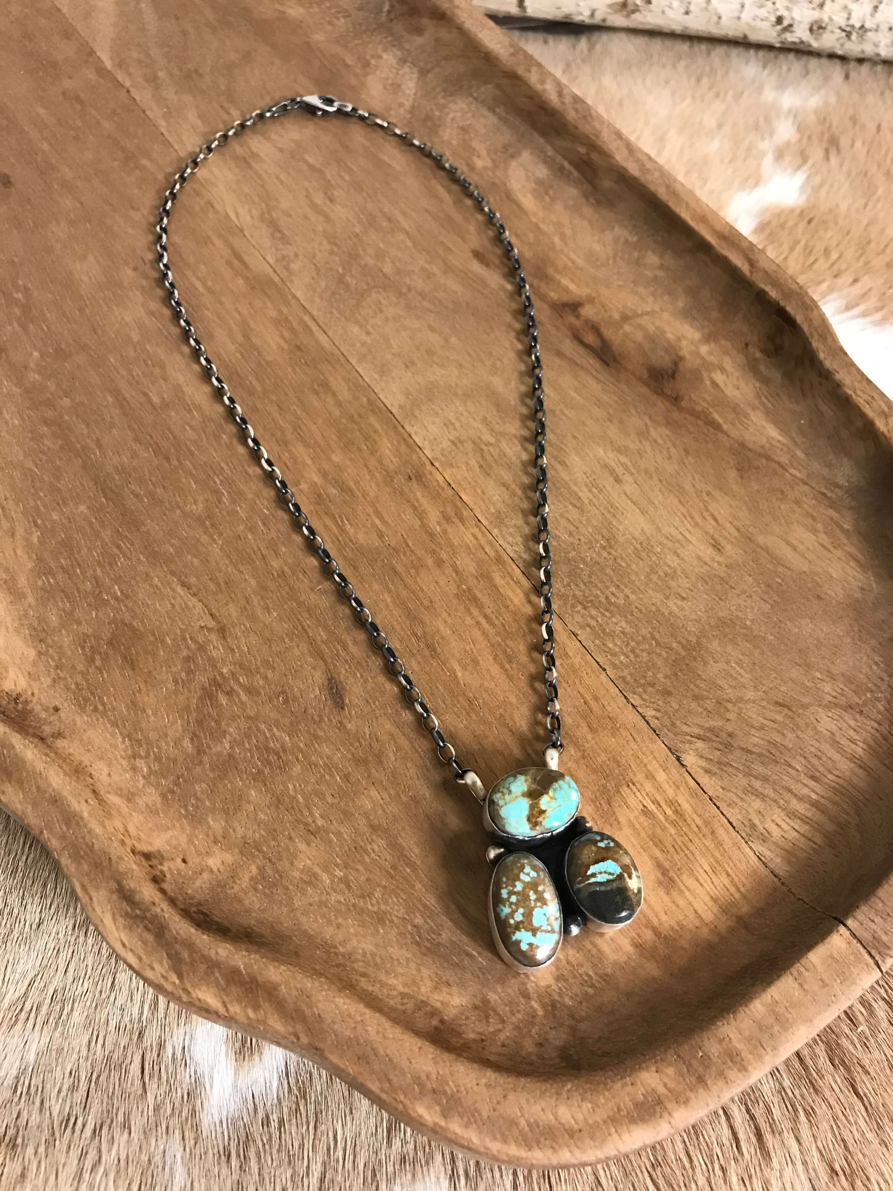 The Tempe Necklace, 19-Necklaces-Calli Co., Turquoise and Silver Jewelry, Native American Handmade, Zuni Tribe, Navajo Tribe, Brock Texas