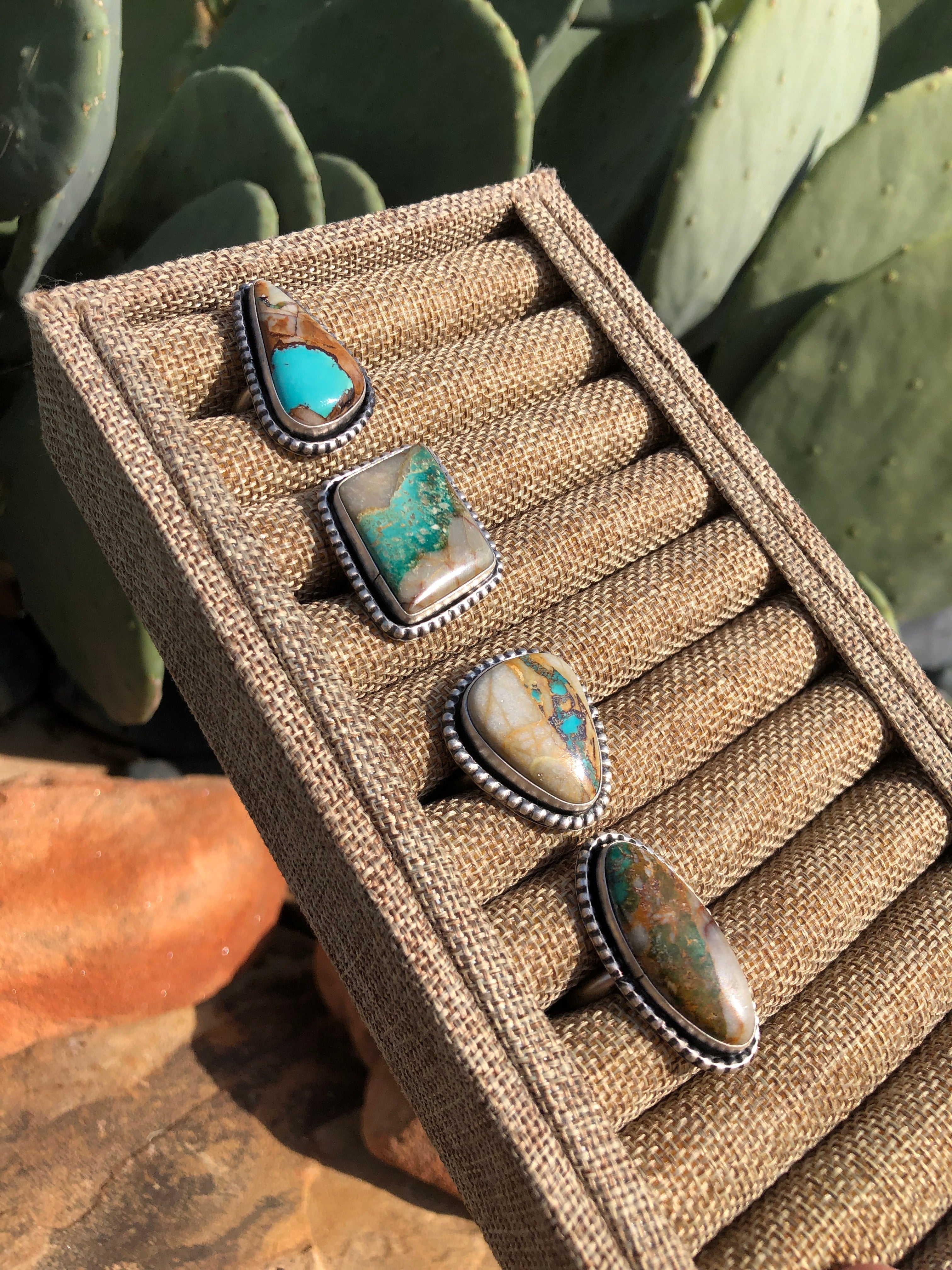 The Brazos Rings-Rings-Calli Co., Turquoise and Silver Jewelry, Native American Handmade, Zuni Tribe, Navajo Tribe, Brock Texas