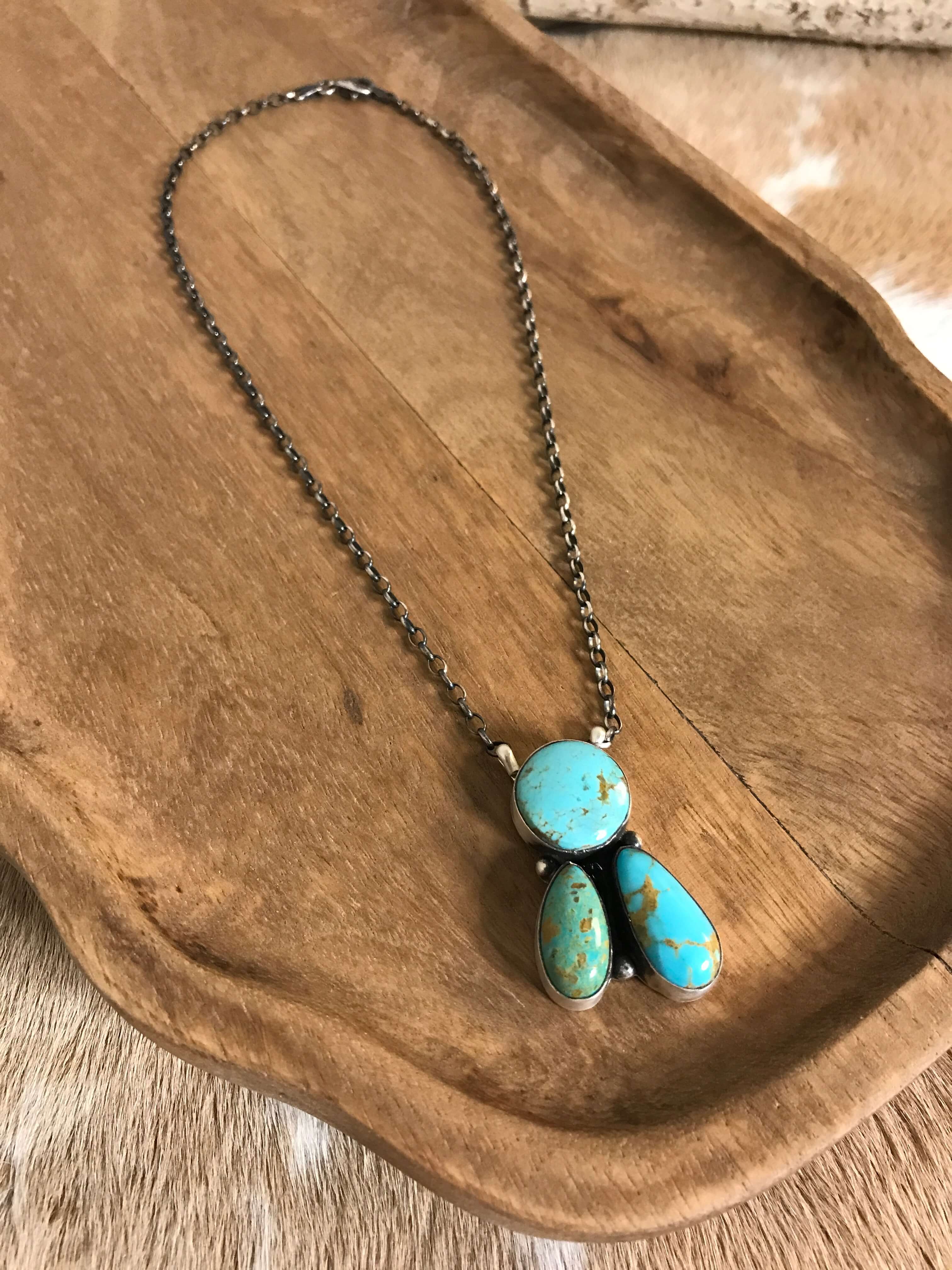 The Tempe Necklace, 20-Necklaces-Calli Co., Turquoise and Silver Jewelry, Native American Handmade, Zuni Tribe, Navajo Tribe, Brock Texas
