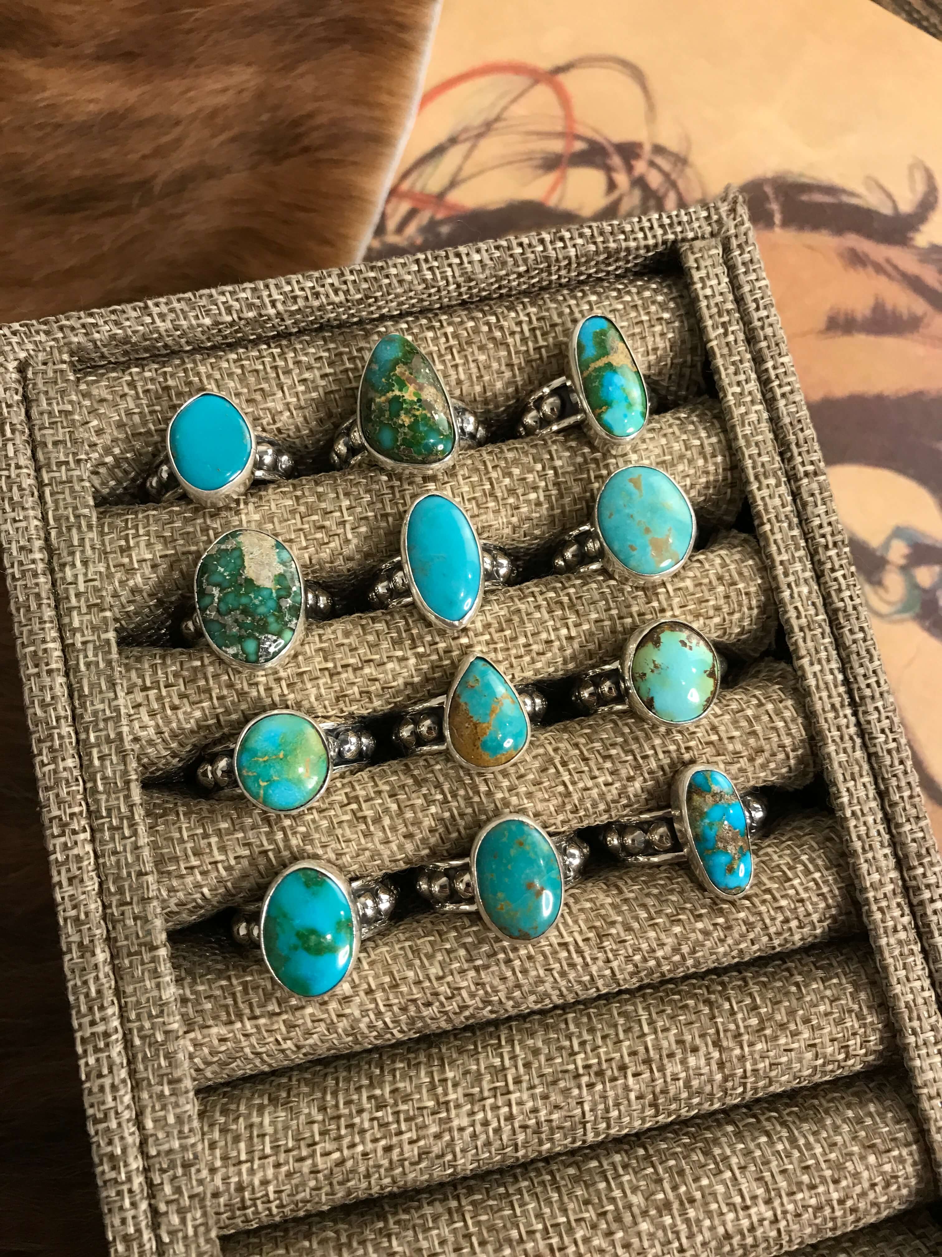 The Zanata Rings-Rings-Calli Co., Turquoise and Silver Jewelry, Native American Handmade, Zuni Tribe, Navajo Tribe, Brock Texas