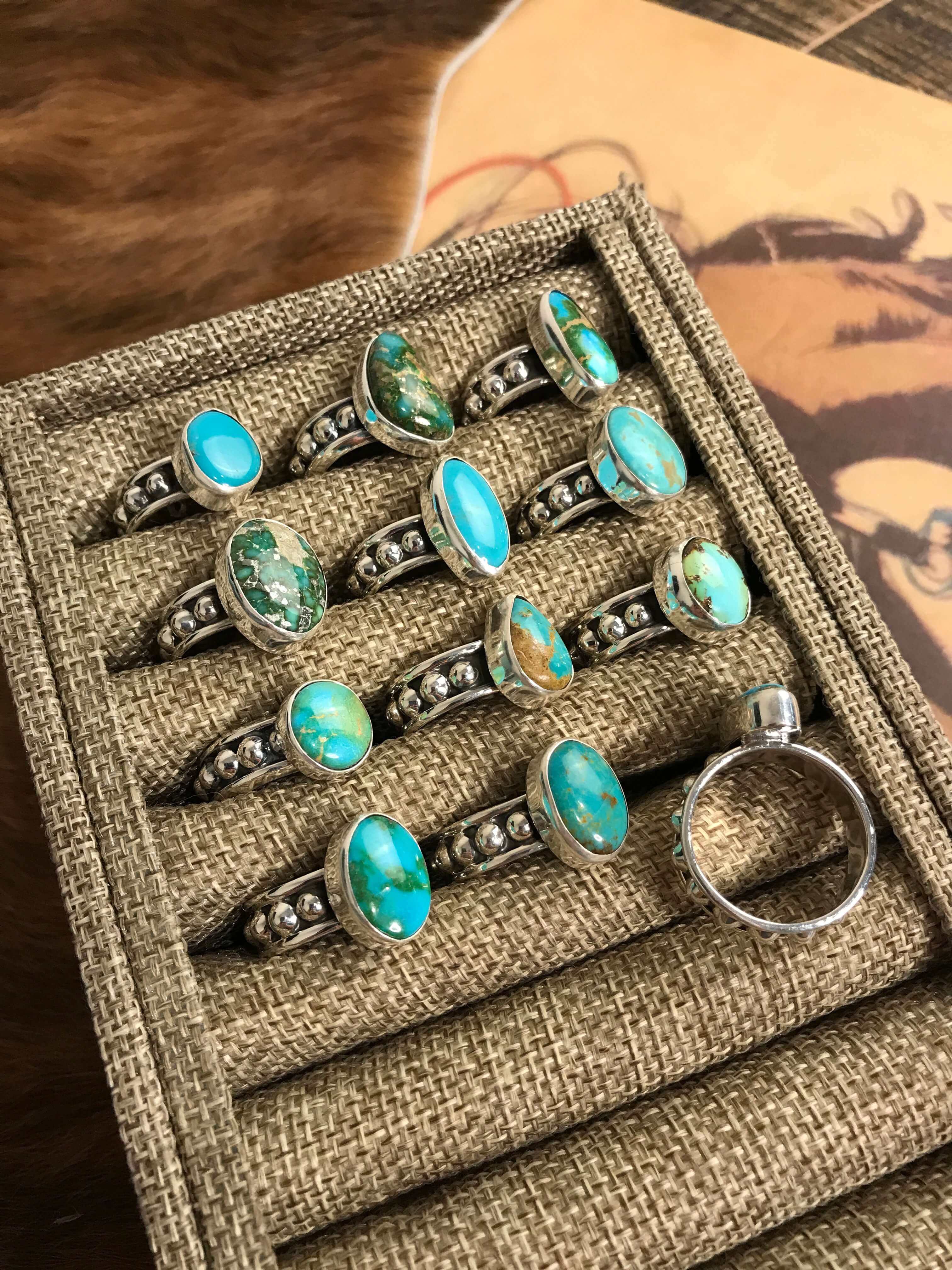 The Zanata Rings-Rings-Calli Co., Turquoise and Silver Jewelry, Native American Handmade, Zuni Tribe, Navajo Tribe, Brock Texas