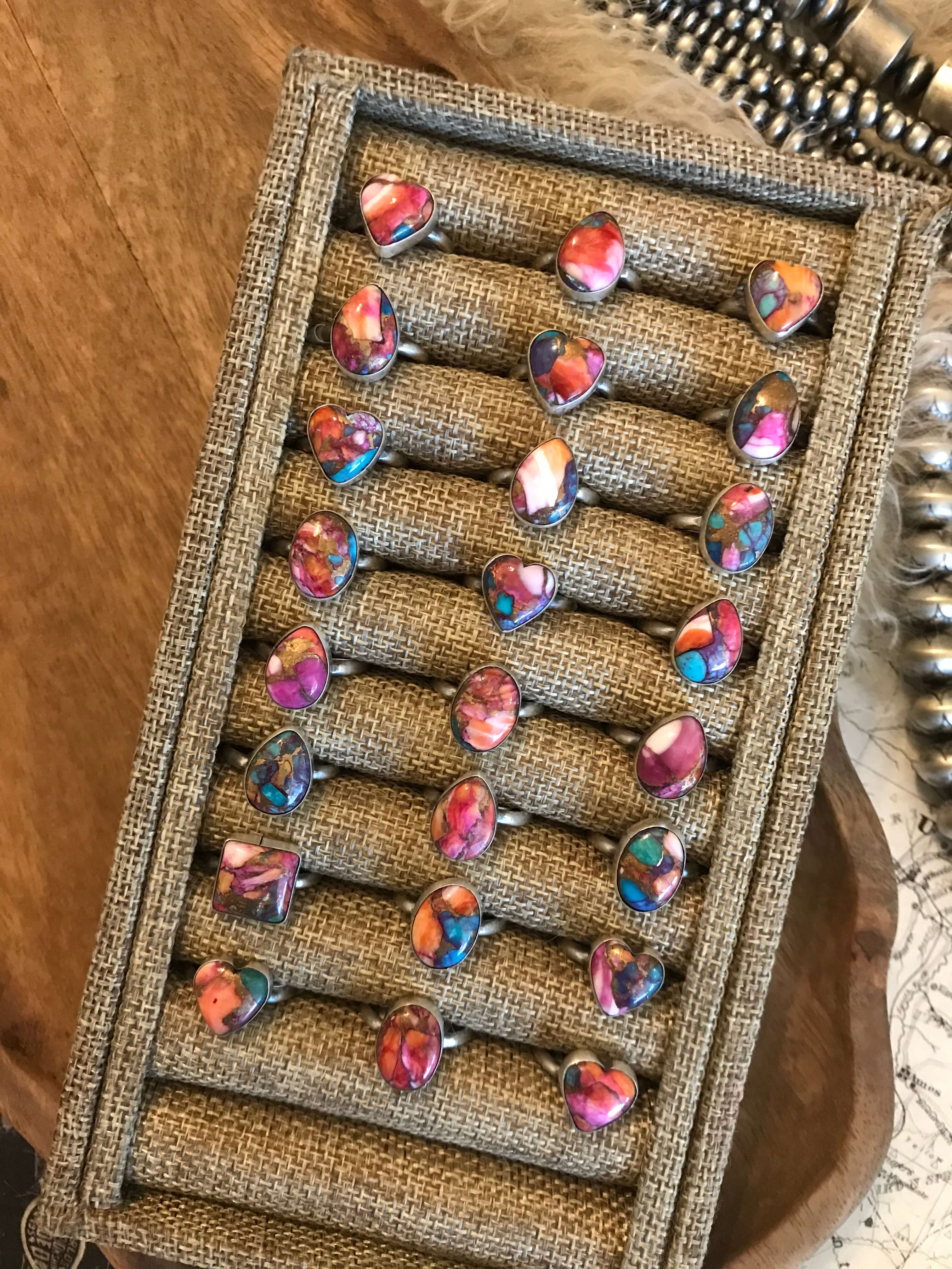 The Daphne Rings-Rings-Calli Co., Turquoise and Silver Jewelry, Native American Handmade, Zuni Tribe, Navajo Tribe, Brock Texas