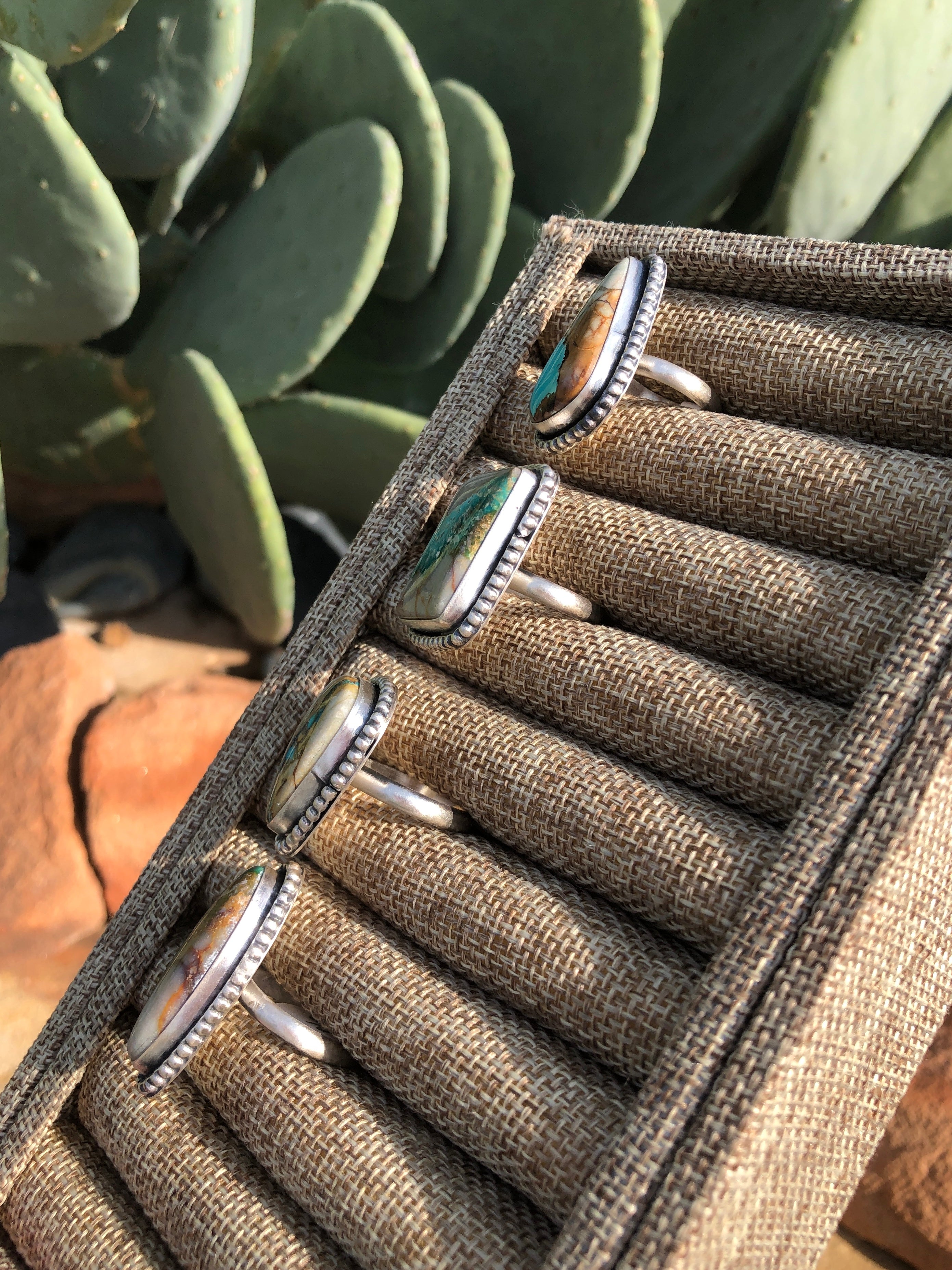The Brazos Rings-Rings-Calli Co., Turquoise and Silver Jewelry, Native American Handmade, Zuni Tribe, Navajo Tribe, Brock Texas