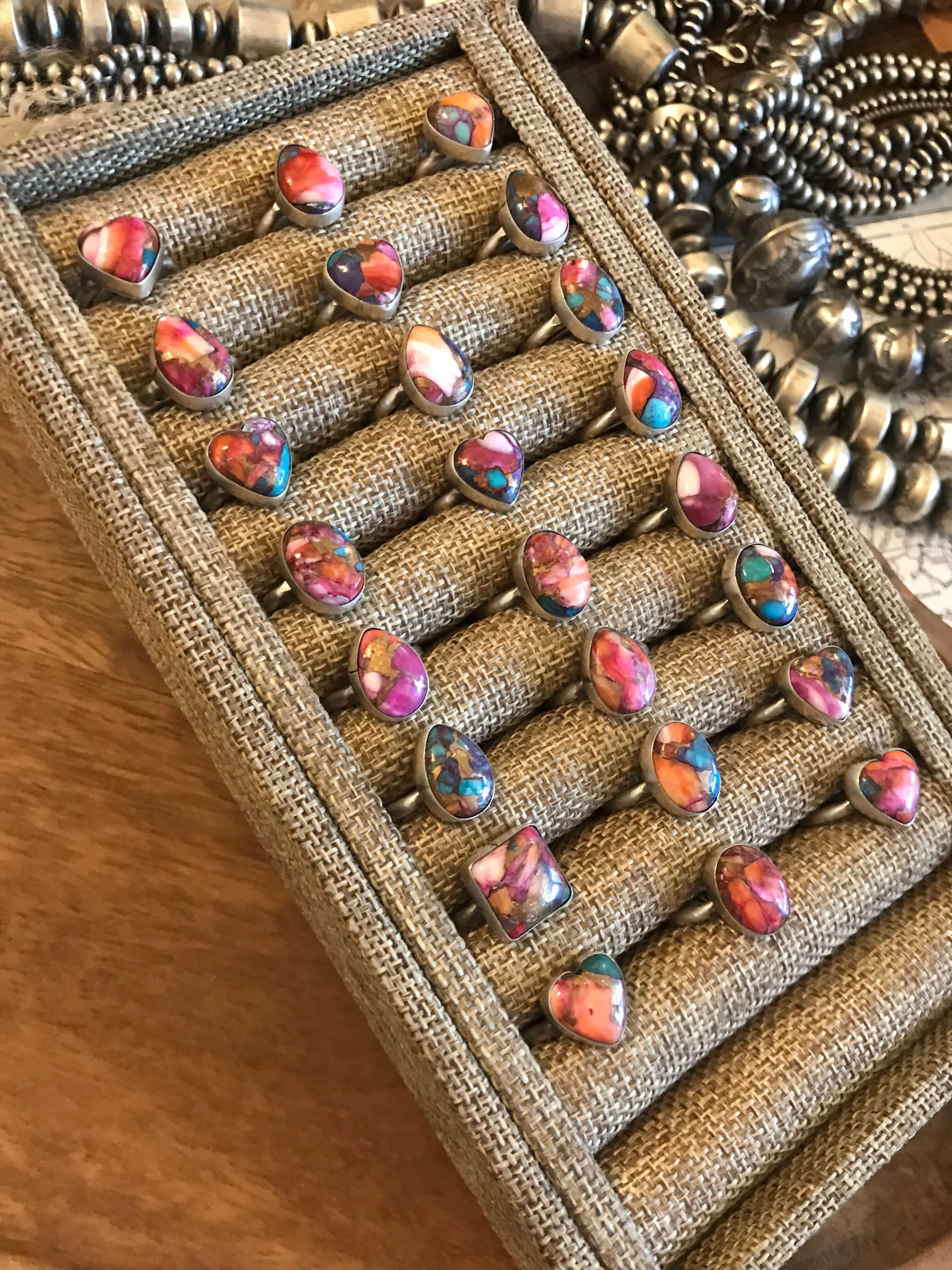 The Daphne Rings-Rings-Calli Co., Turquoise and Silver Jewelry, Native American Handmade, Zuni Tribe, Navajo Tribe, Brock Texas