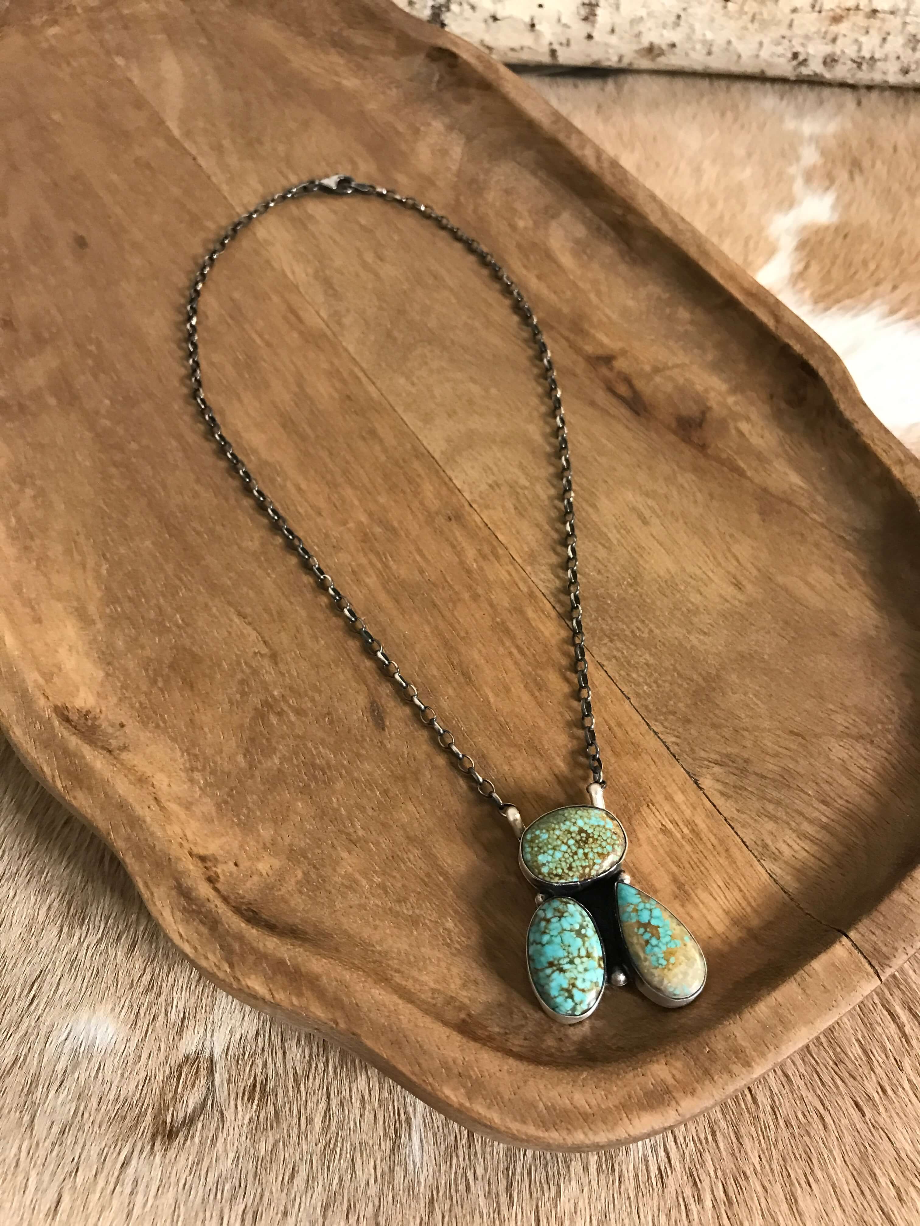 The Tempe Necklace, 22-Necklaces-Calli Co., Turquoise and Silver Jewelry, Native American Handmade, Zuni Tribe, Navajo Tribe, Brock Texas