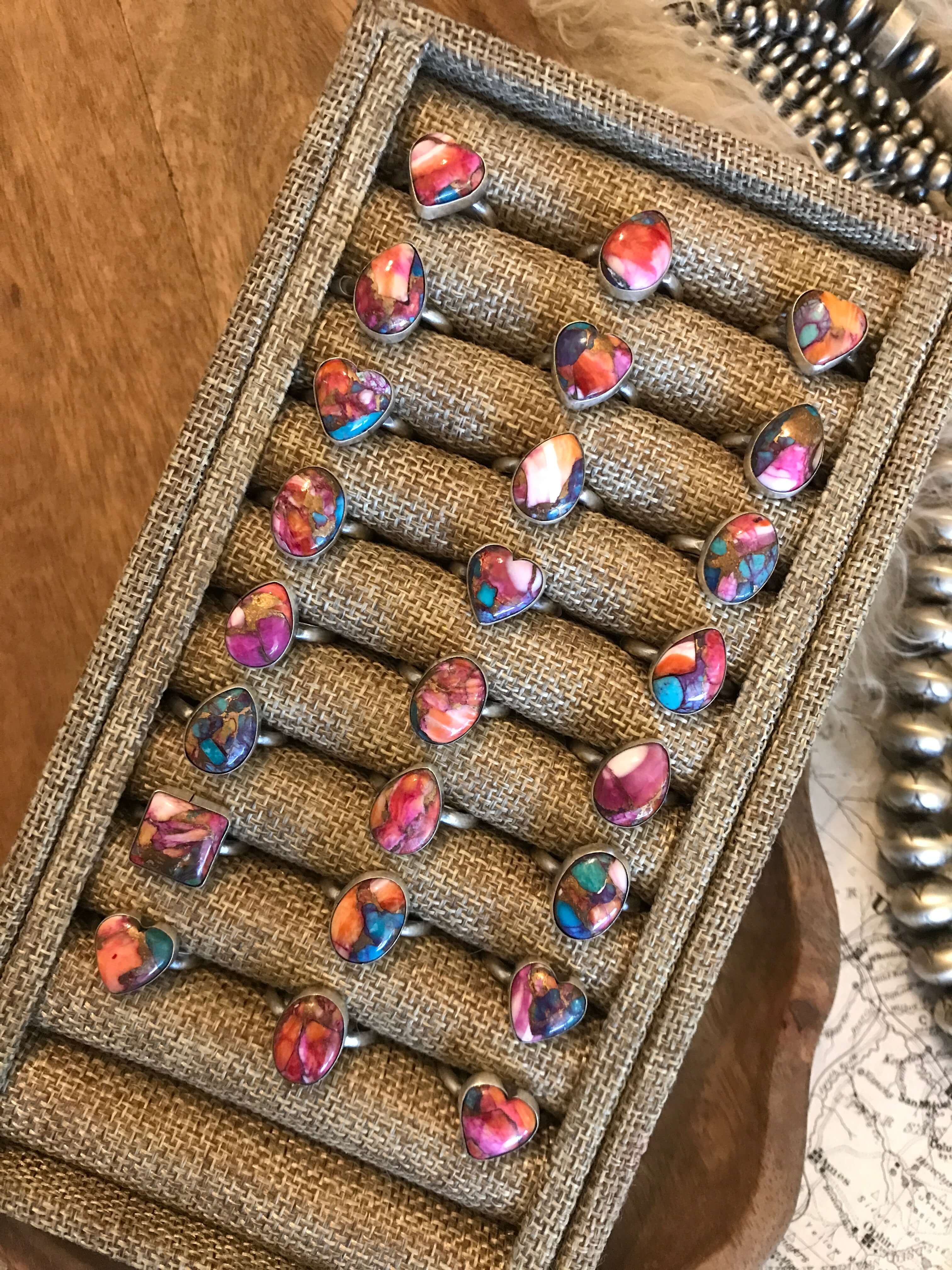 The Daphne Rings-Rings-Calli Co., Turquoise and Silver Jewelry, Native American Handmade, Zuni Tribe, Navajo Tribe, Brock Texas