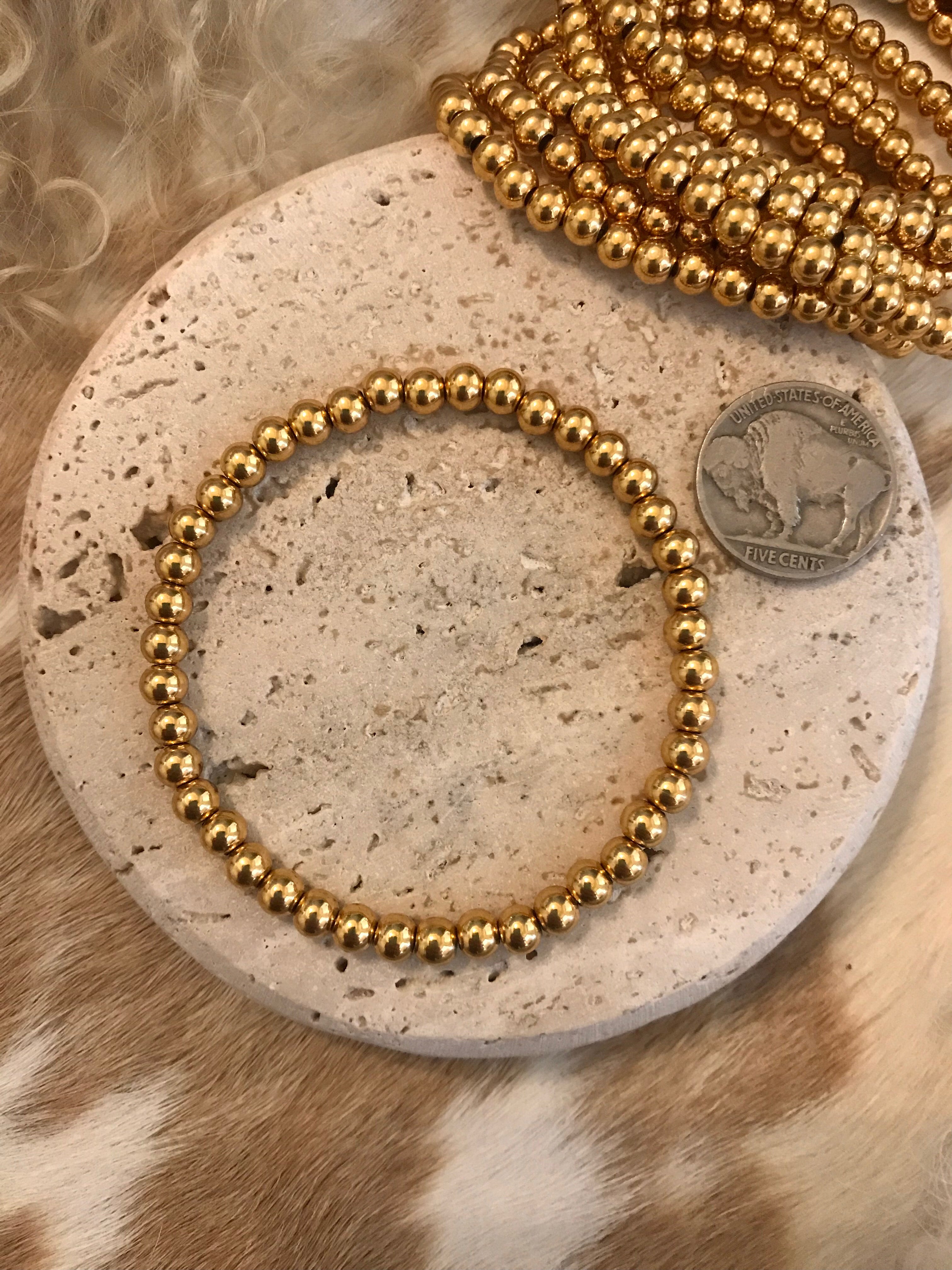 The Golden Pearl Bracelet-Bracelets & Cuffs-Calli Co., Turquoise and Silver Jewelry, Native American Handmade, Zuni Tribe, Navajo Tribe, Brock Texas