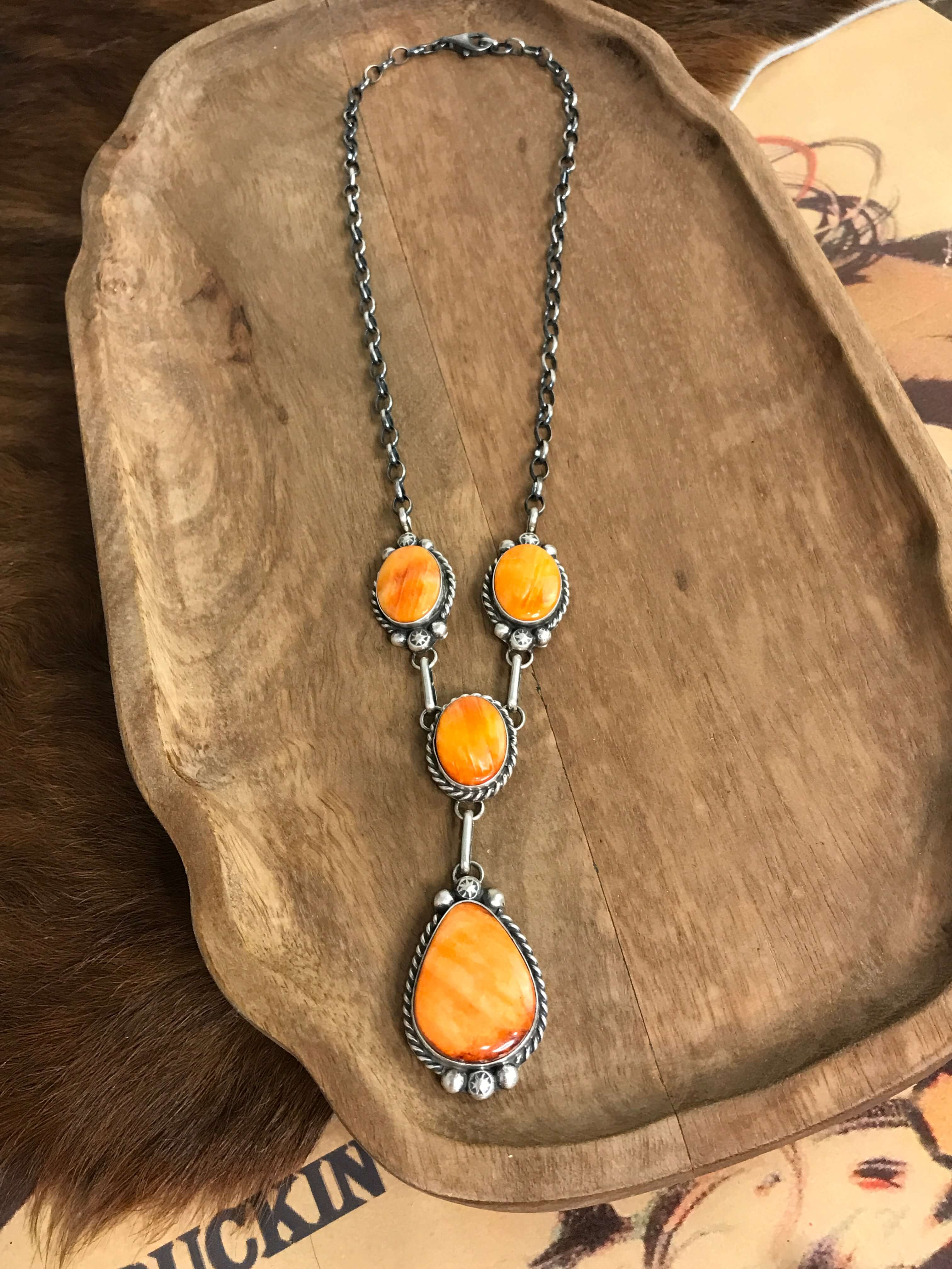 The Clermont Lariat Necklace Set-Necklaces-Calli Co., Turquoise and Silver Jewelry, Native American Handmade, Zuni Tribe, Navajo Tribe, Brock Texas