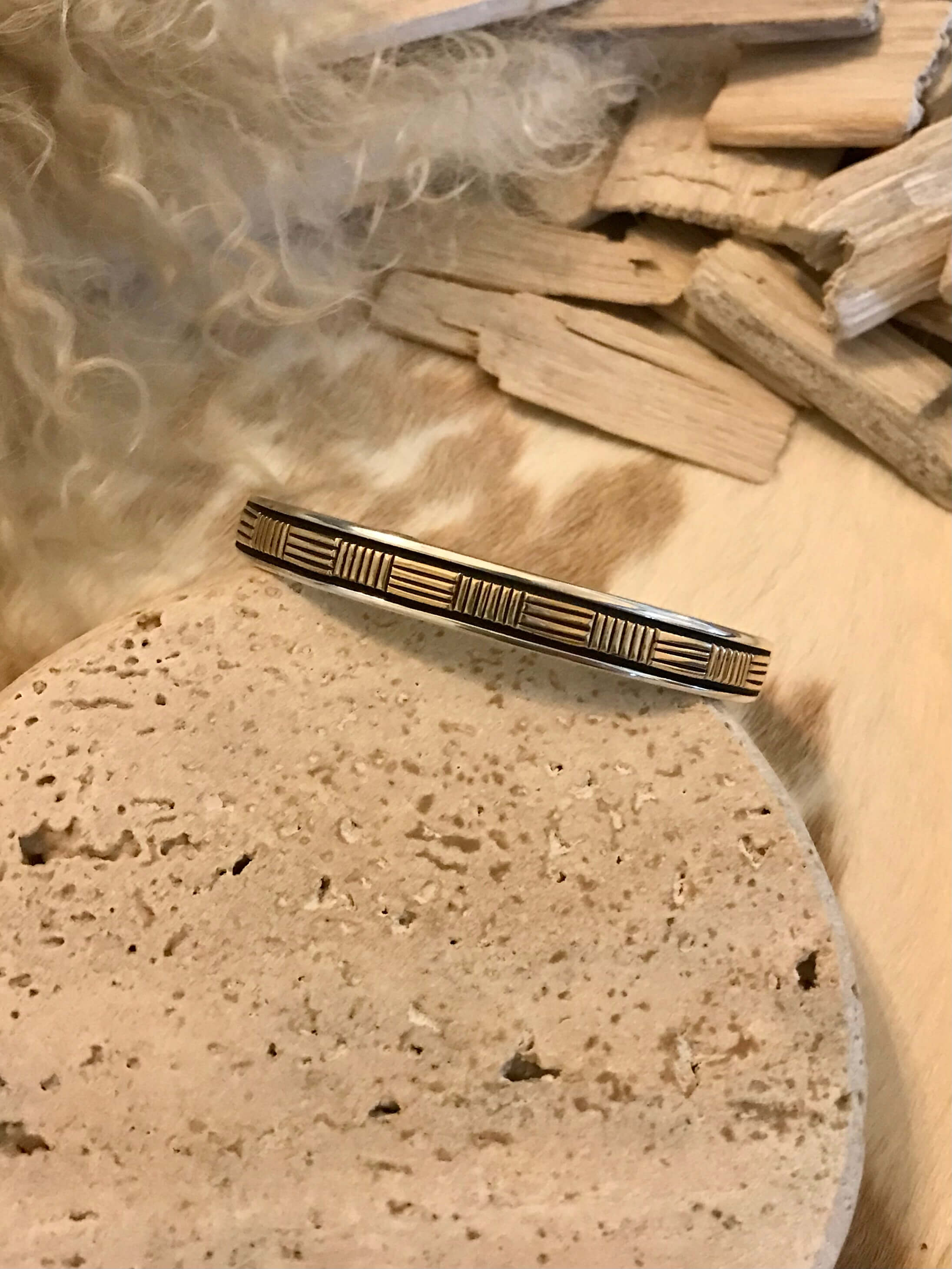 The Golden Cuff, 3-Bracelets & Cuffs-Calli Co., Turquoise and Silver Jewelry, Native American Handmade, Zuni Tribe, Navajo Tribe, Brock Texas