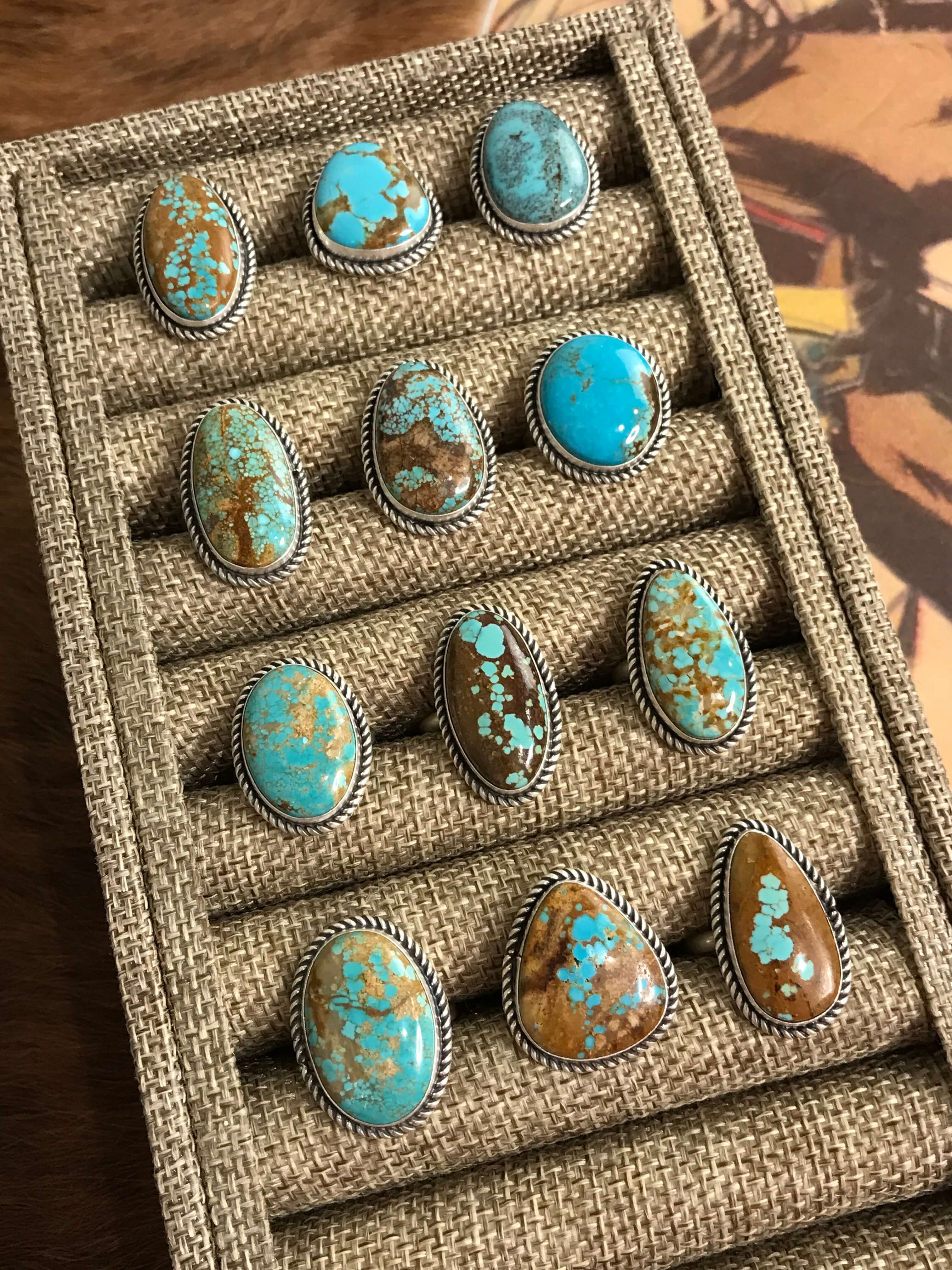 The Muncie Rings-Rings-Calli Co., Turquoise and Silver Jewelry, Native American Handmade, Zuni Tribe, Navajo Tribe, Brock Texas
