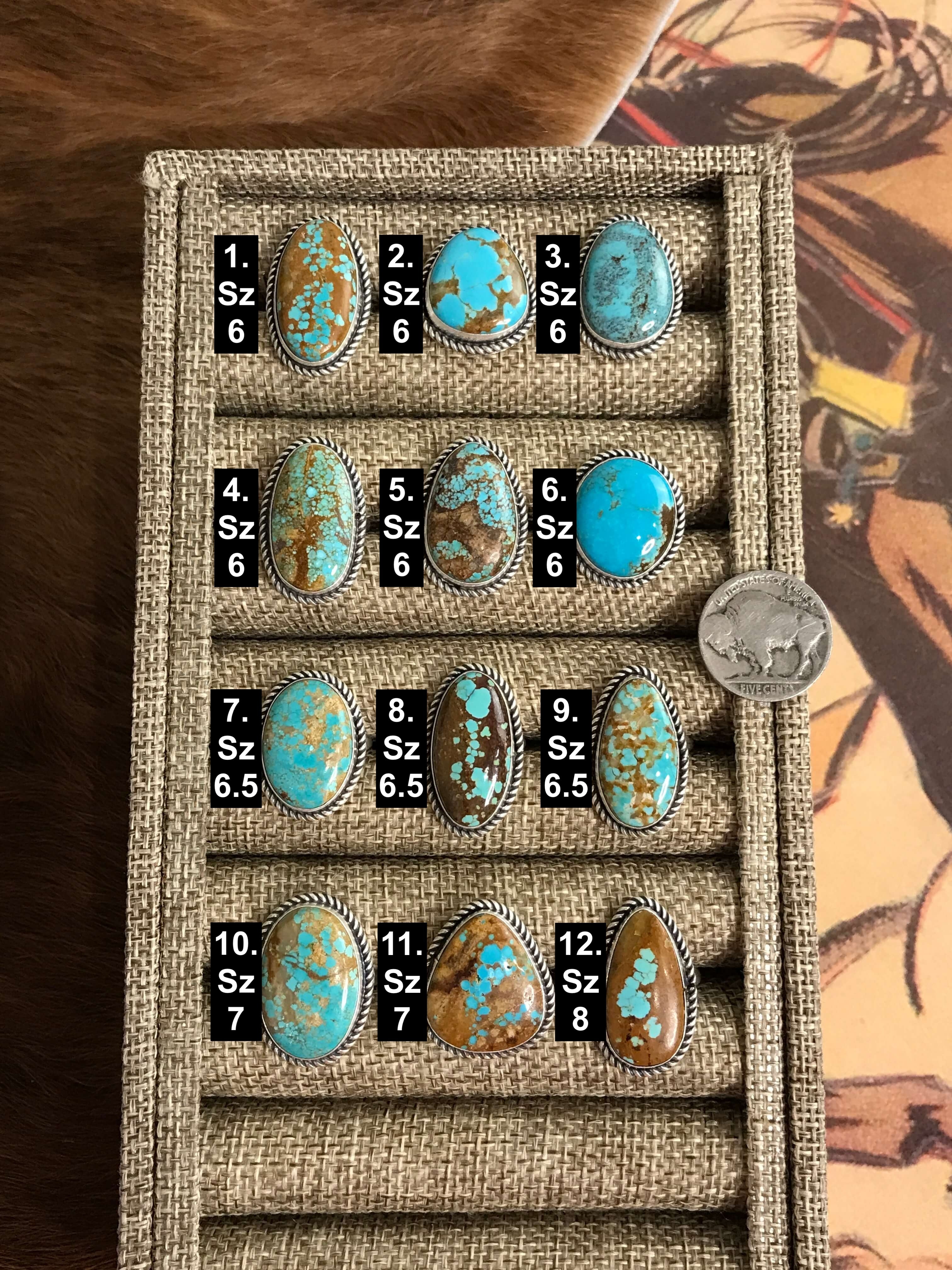 The Muncie Rings-Rings-Calli Co., Turquoise and Silver Jewelry, Native American Handmade, Zuni Tribe, Navajo Tribe, Brock Texas